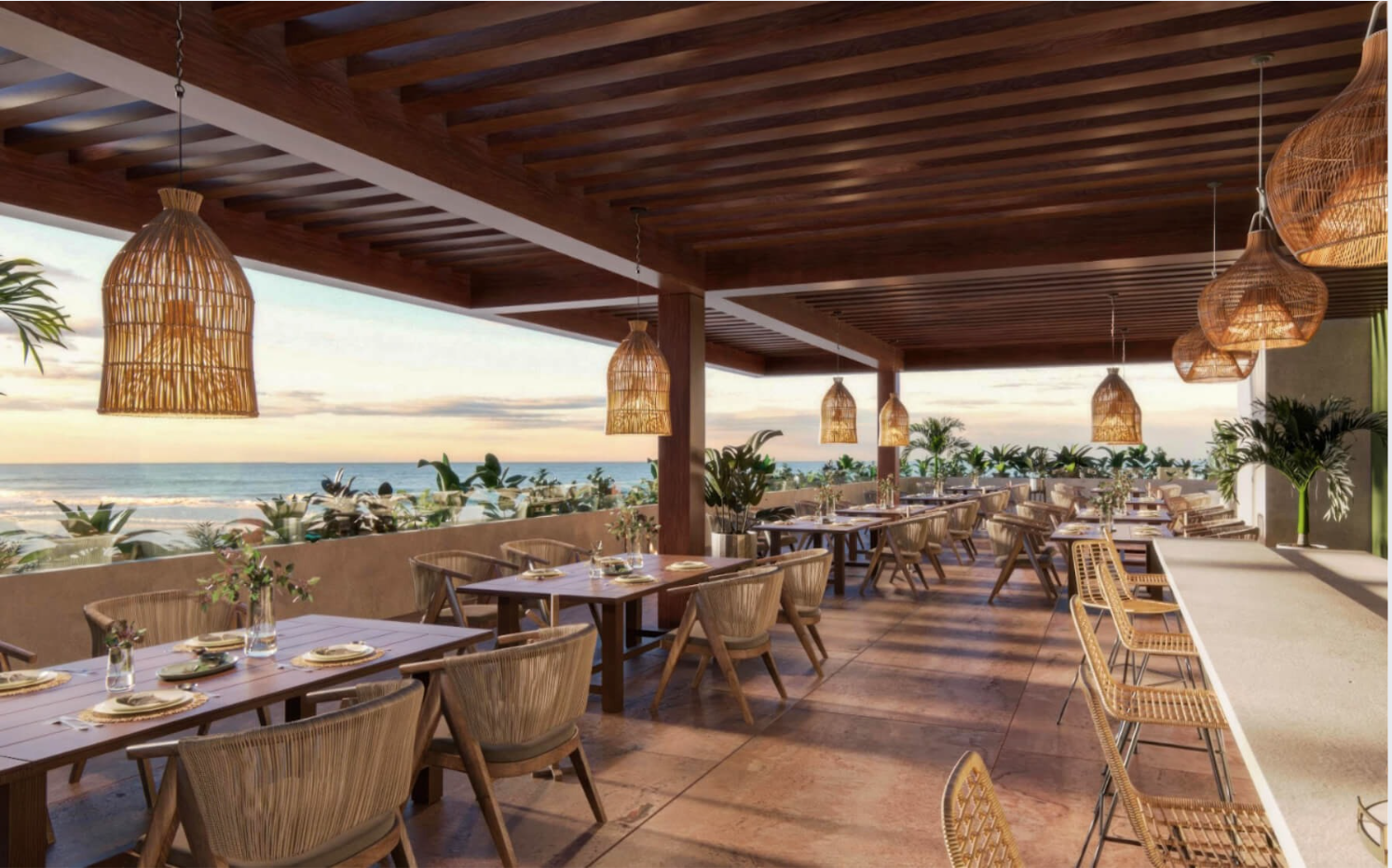 Oceanview condo for sale, swimming pool, gym, beachfront, Puerto Morelos.