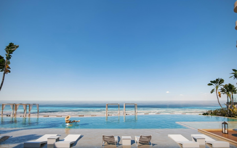 Condo with hotel service, for sale, beachfront, Puerto Morelos.