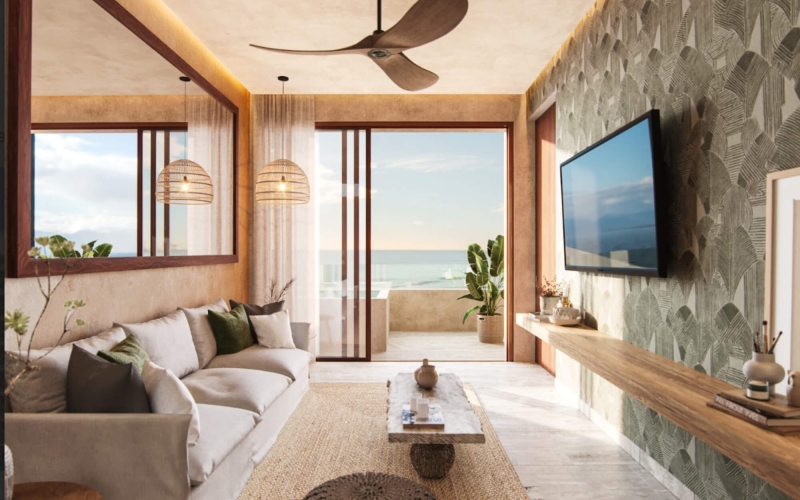 Penthouse with private pool, for sale, beachfront, Puerto Morelos.