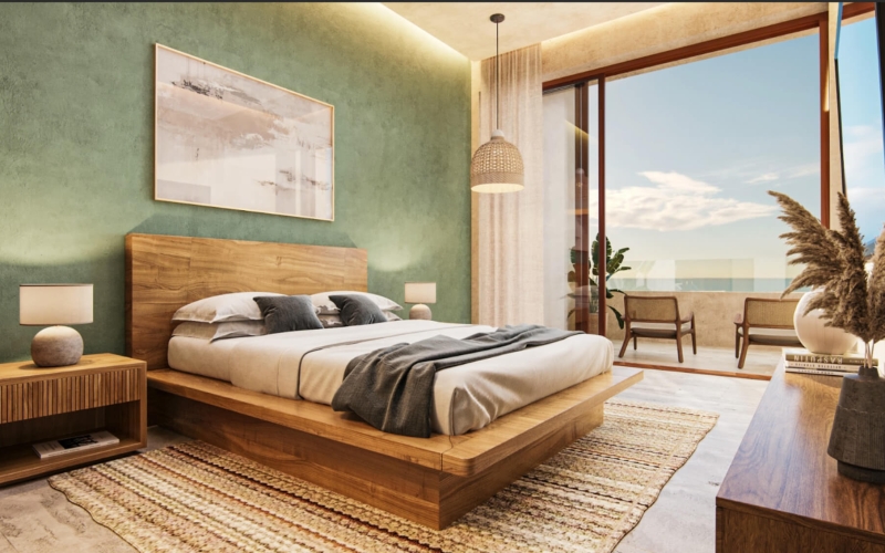 Apartment with private terrace, for sale, beachfront, Puerto Morelos.