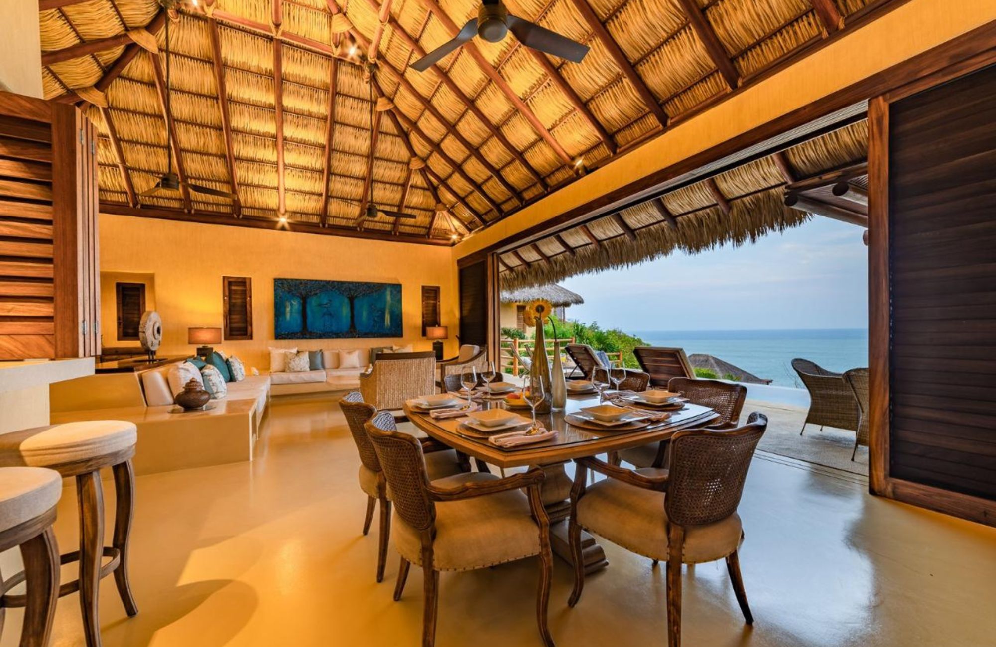 Luxury beachfront villa with ocean view, with Mezcal bar on the ground floor, zoned for commercial use for sale, La Bocana, Huatulco