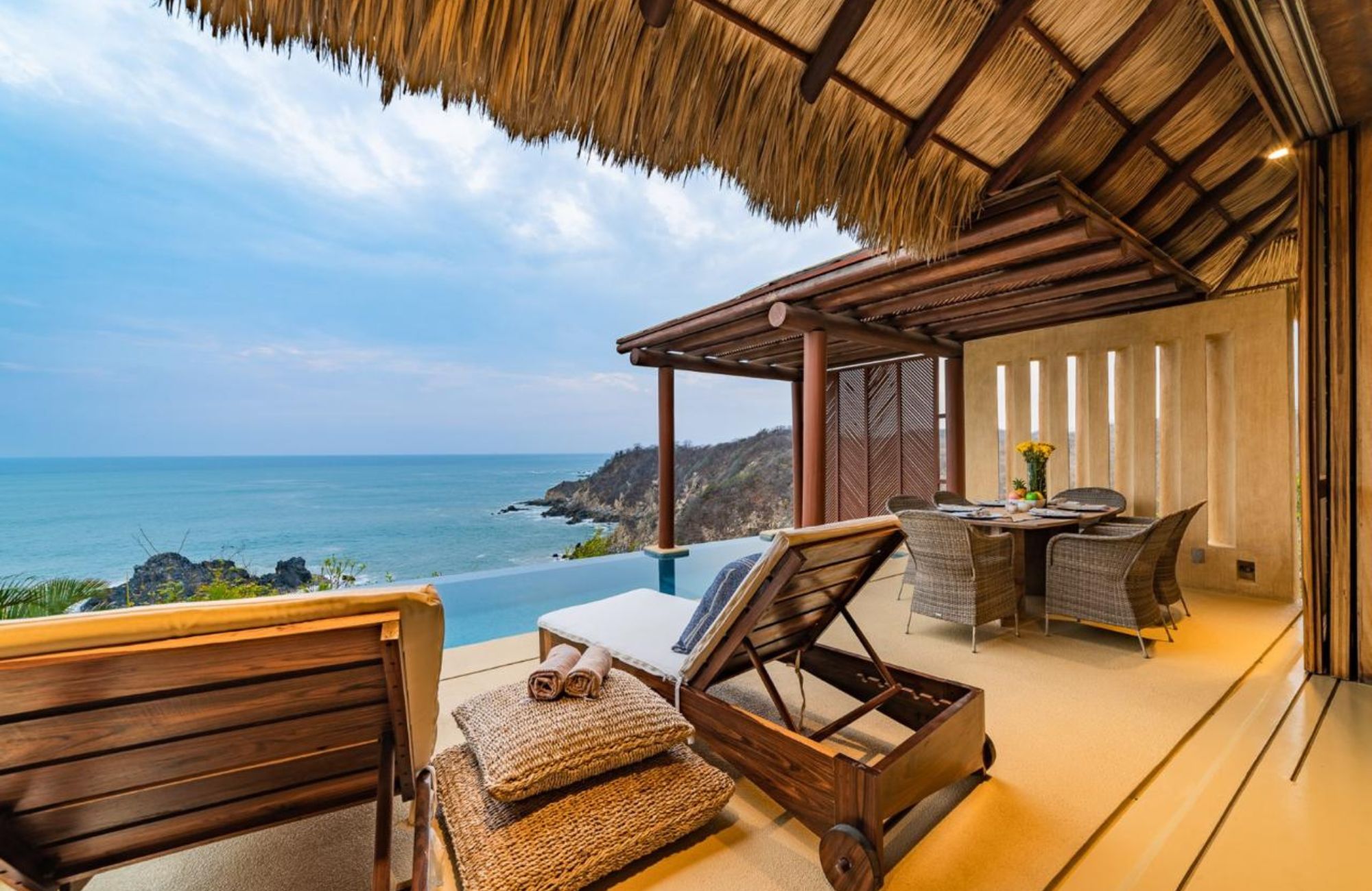 Luxury beachfront villa with ocean view, with Mezcal bar on the ground floor, zoned for commercial use for sale, La Bocana, Huatulco
