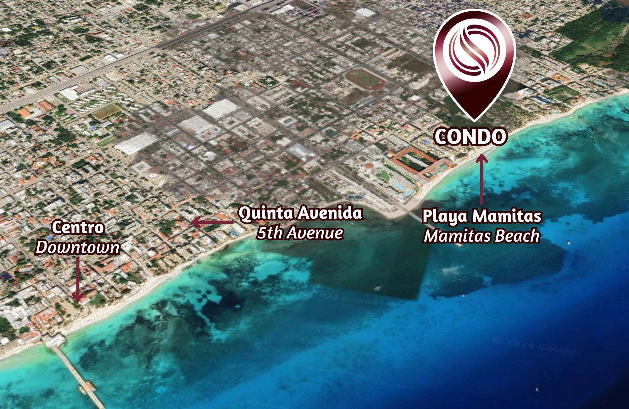 Golf course view condo surrounded by green with clubhouse, cenotes, beach club, parks, pre-construction-sale Playa del Carmen.