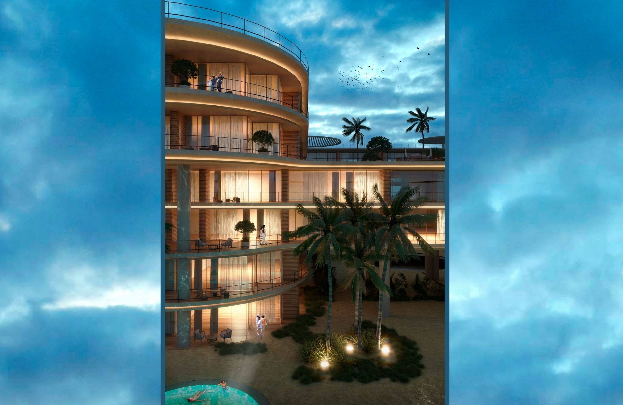 Golf course view condo surrounded by green with clubhouse, cenotes, beach club, parks, pre-construction-sale Playa del Carmen.