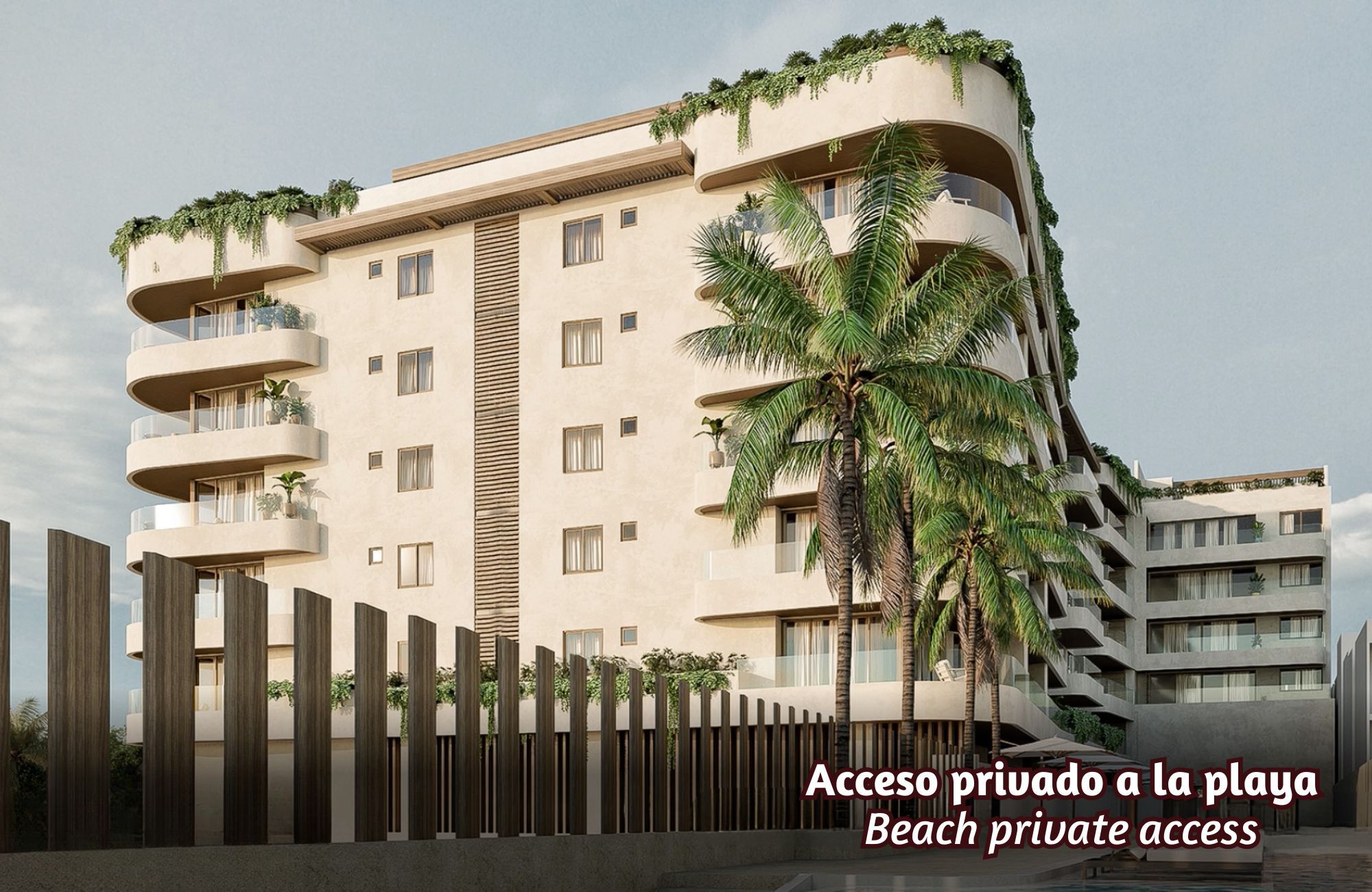 Beachfront condo with terrace and private Jacuzzi, pre-construction, for sale in Puerto Morelos.