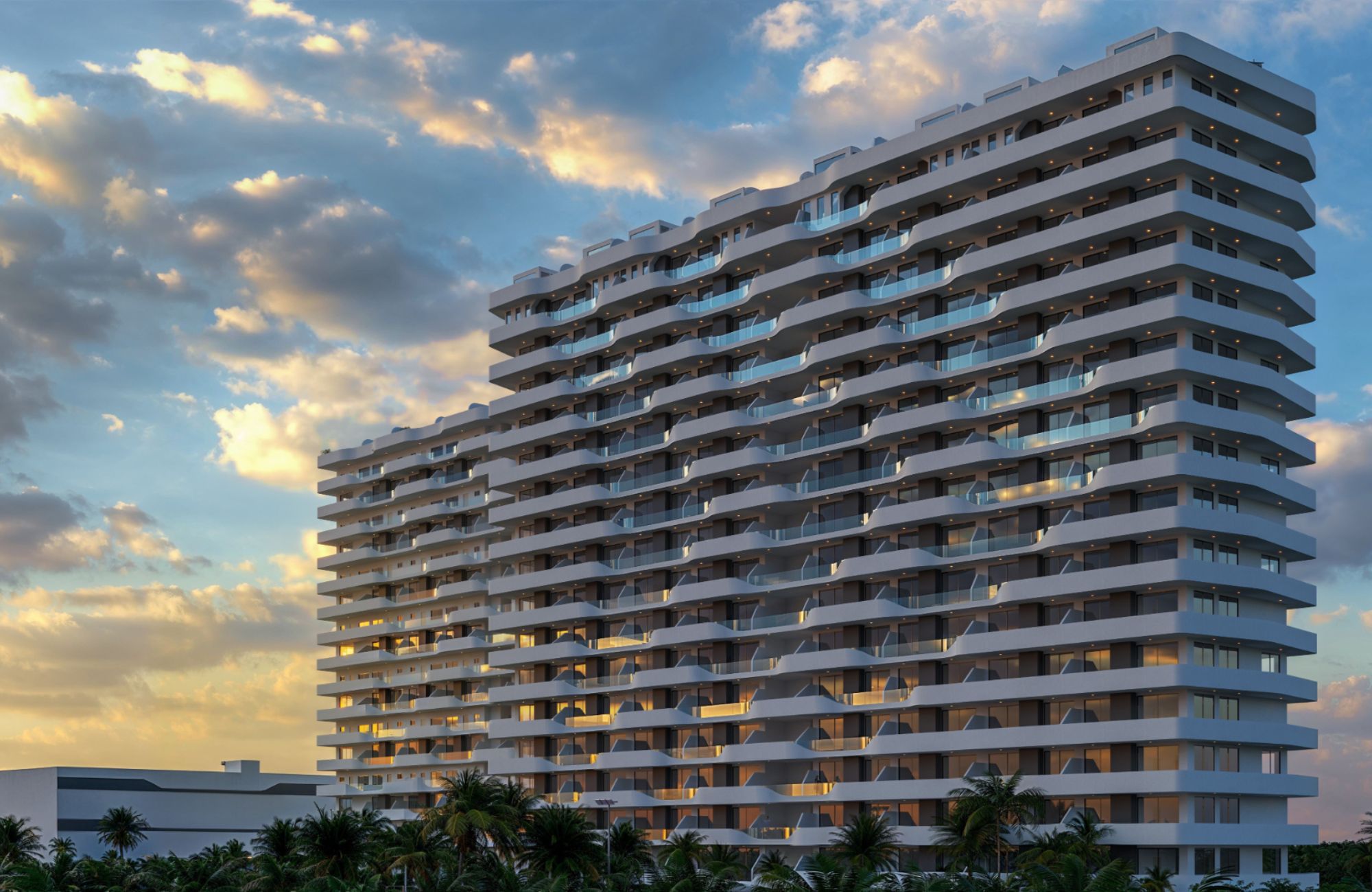 Spacious luxury apartment in the center of Cancun, with amenities: spa, pool, beauty salon, childrens club.