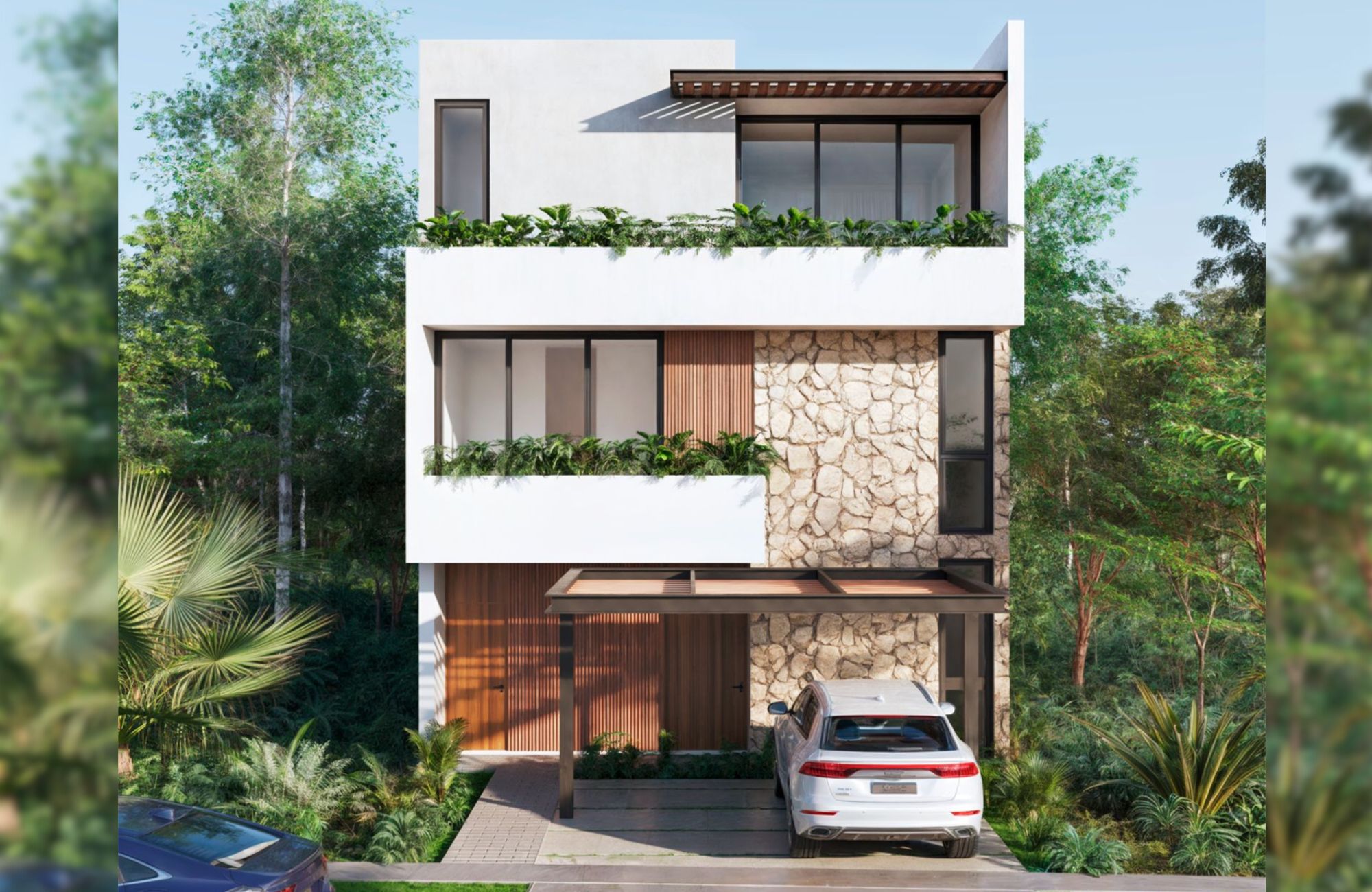 House with rooftop and private pool for sale in El Cielo, Playa del Carmen