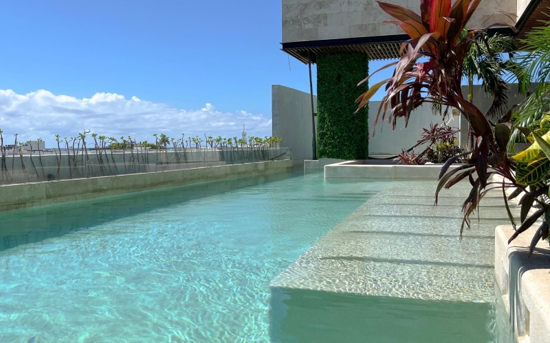 Departamento en venta, terraza privada, rooftop com&uacute;n, Centro, Playa del Carmen