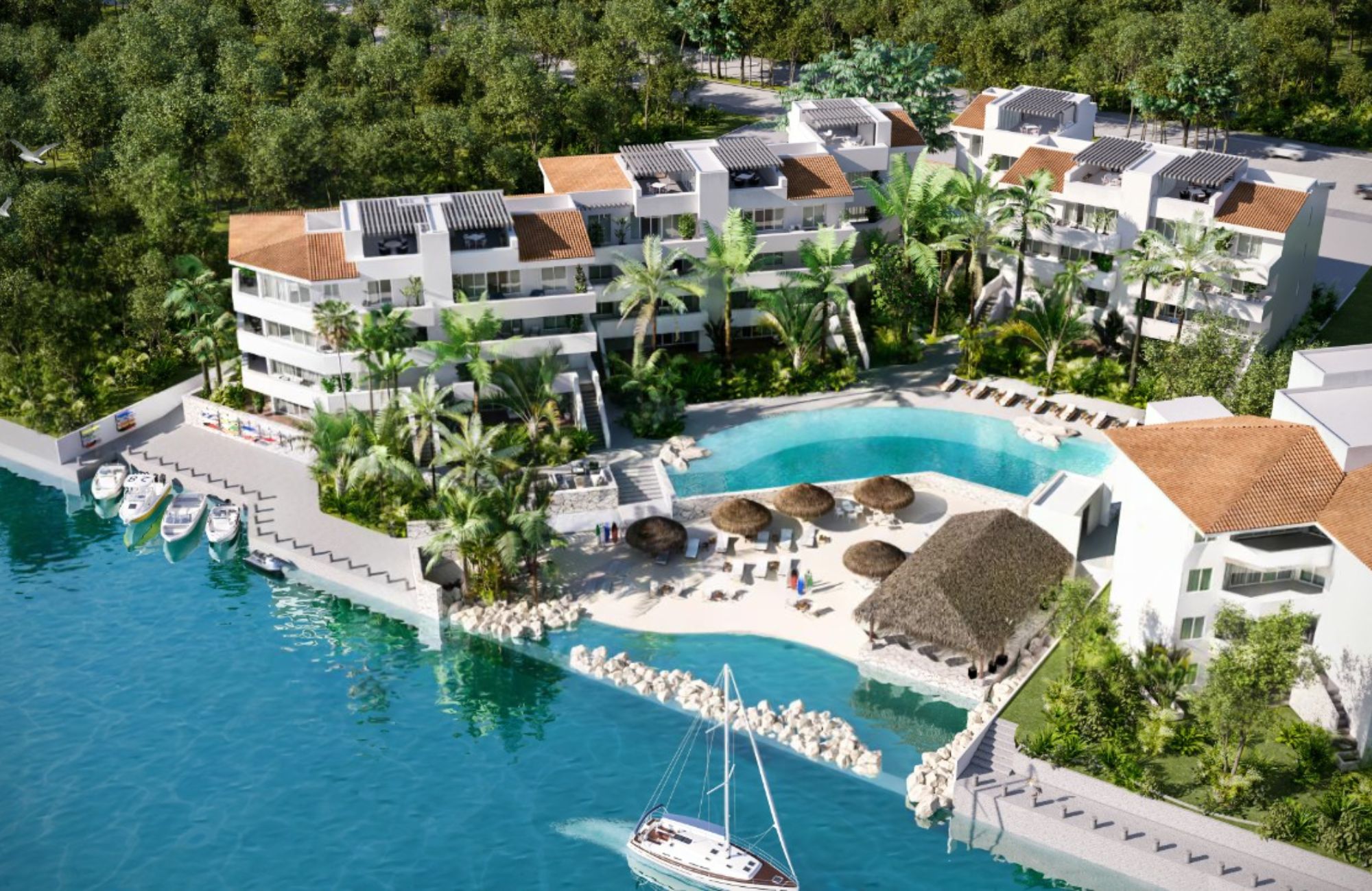 Condo with rooftop and private pool for sale, Marina, Puerto Aventuras