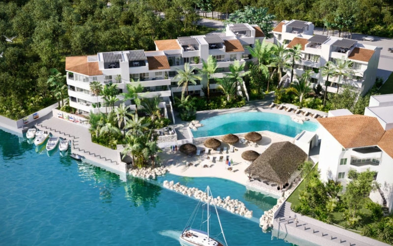 Condominium with pool and dock in Tower A for sale, Marina, Puerto Aventuras