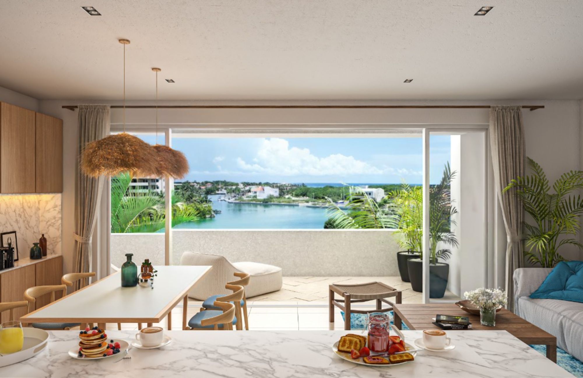 Apartment with pool and dock in Tower B for sale, Marina, Puerto Aventuras