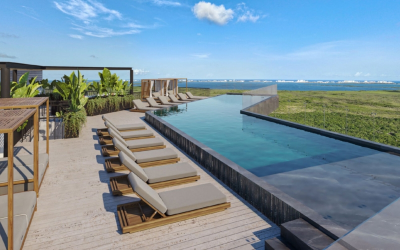 Apartment with pool and paddle court for sale, Boulevard Colosio, Canc&uacute;n