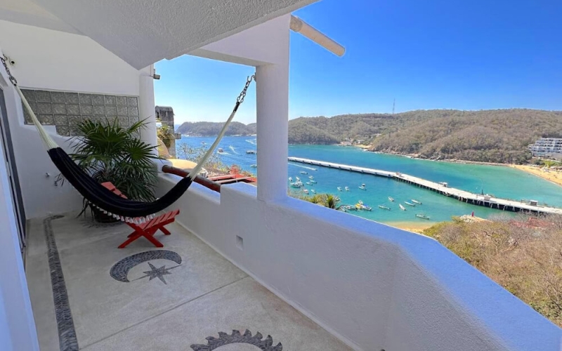 Ocean view villa, beach access, pool, for sale, Punta Santa Cruz, Huatulco.