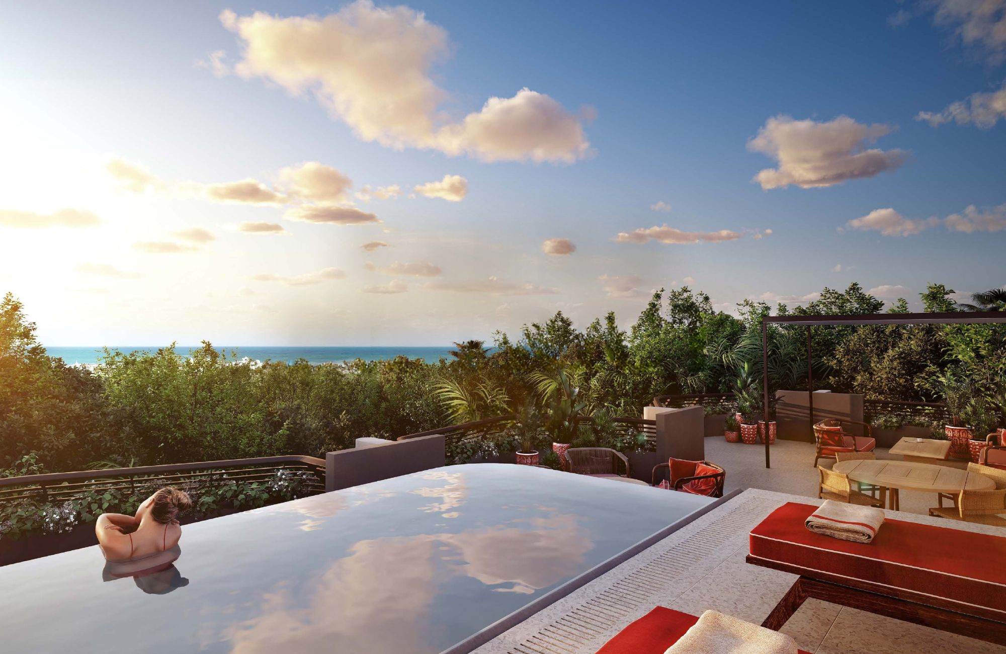 Apartment near the sea, lock off system, sky pool, coworking, pre-construction, for sale Tankah, Tulum.