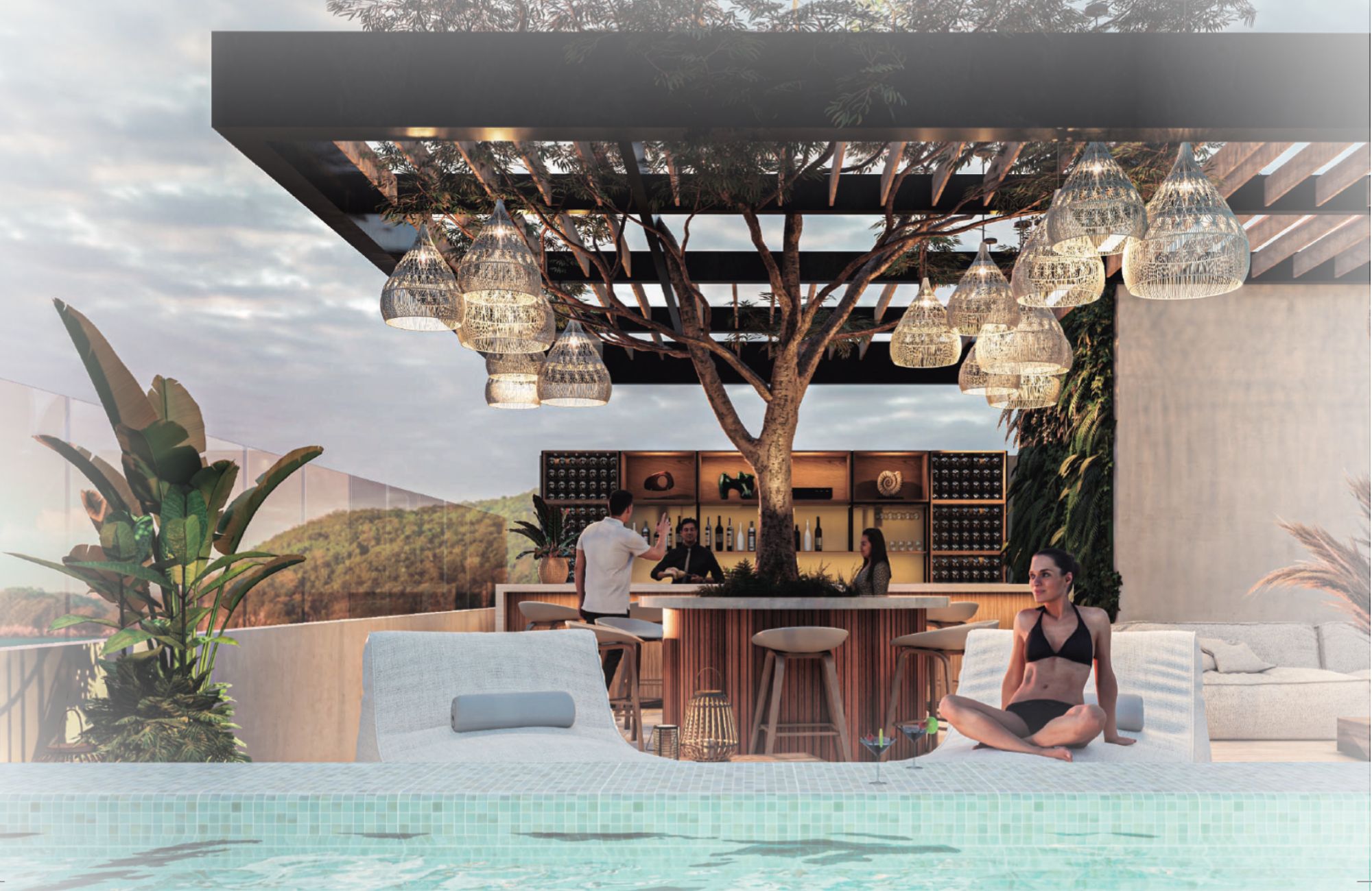 Apartment with breakfast bar, 2 pools in common area, for sale, Fifth Avenue, Huatulco.