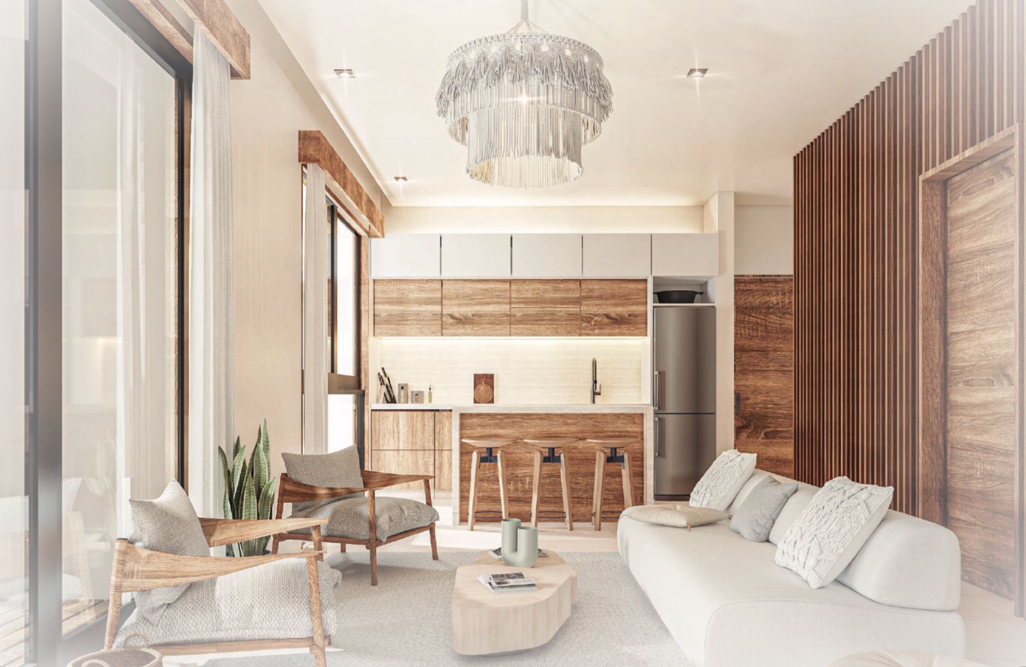 Apartment with breakfast bar, 2 pools in common area, for sale, Fifth Avenue, Huatulco.