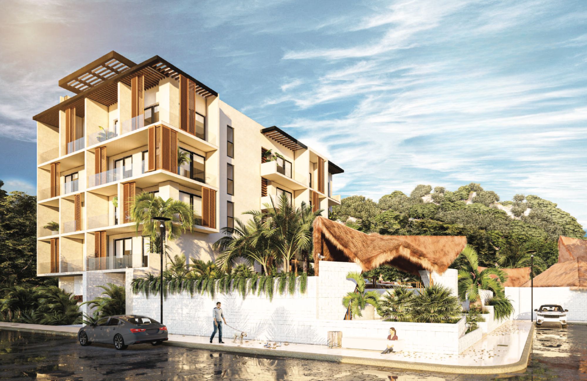 Condo with terrace and pool in pre-construction, fifth avenue, sale, Huatulco