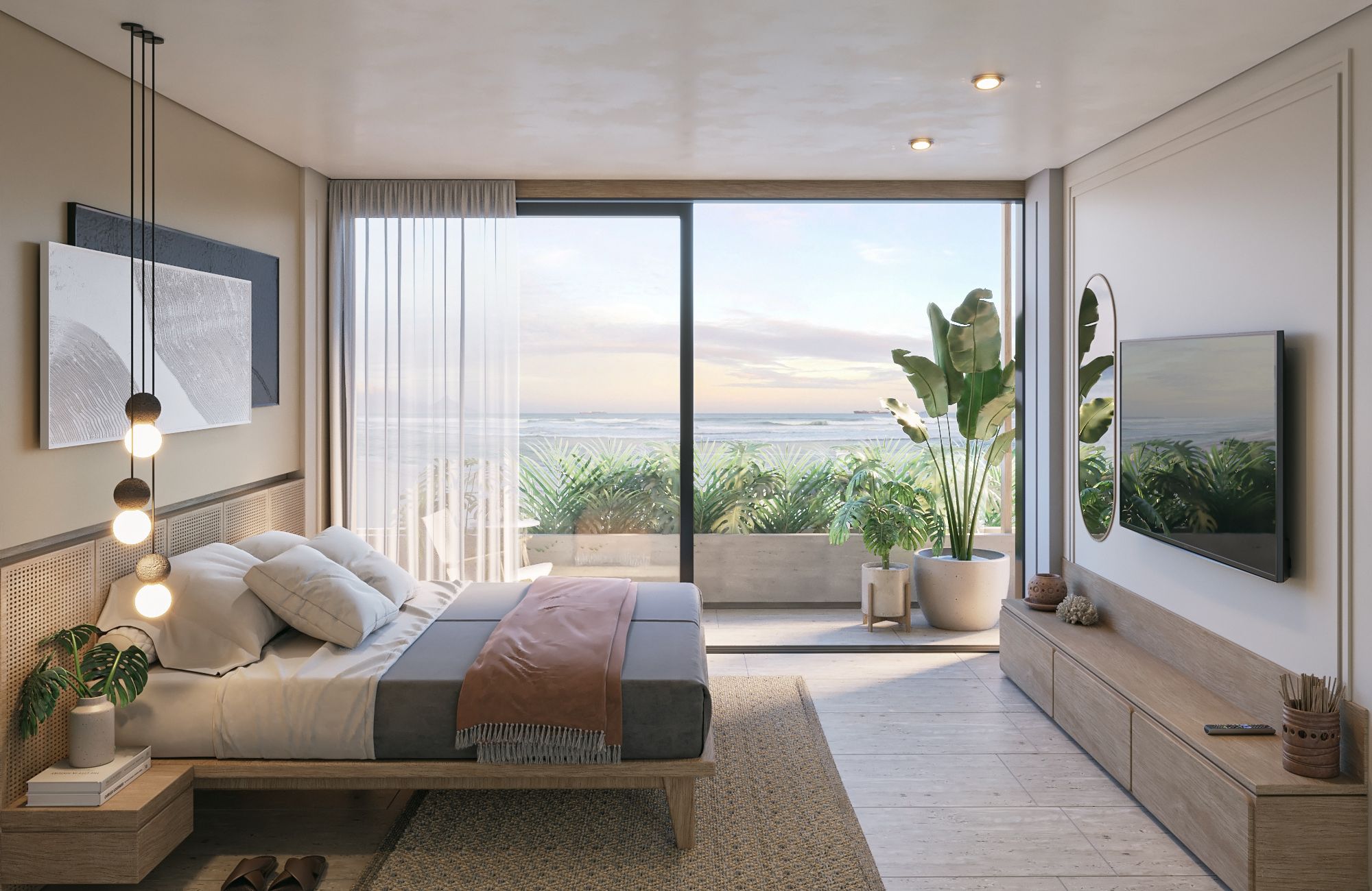 Departamento doble altura, con club de playa, campo de golf, + de 20 amenidades, en venta, Corasol, Playa del Carmen, pre-construccion.