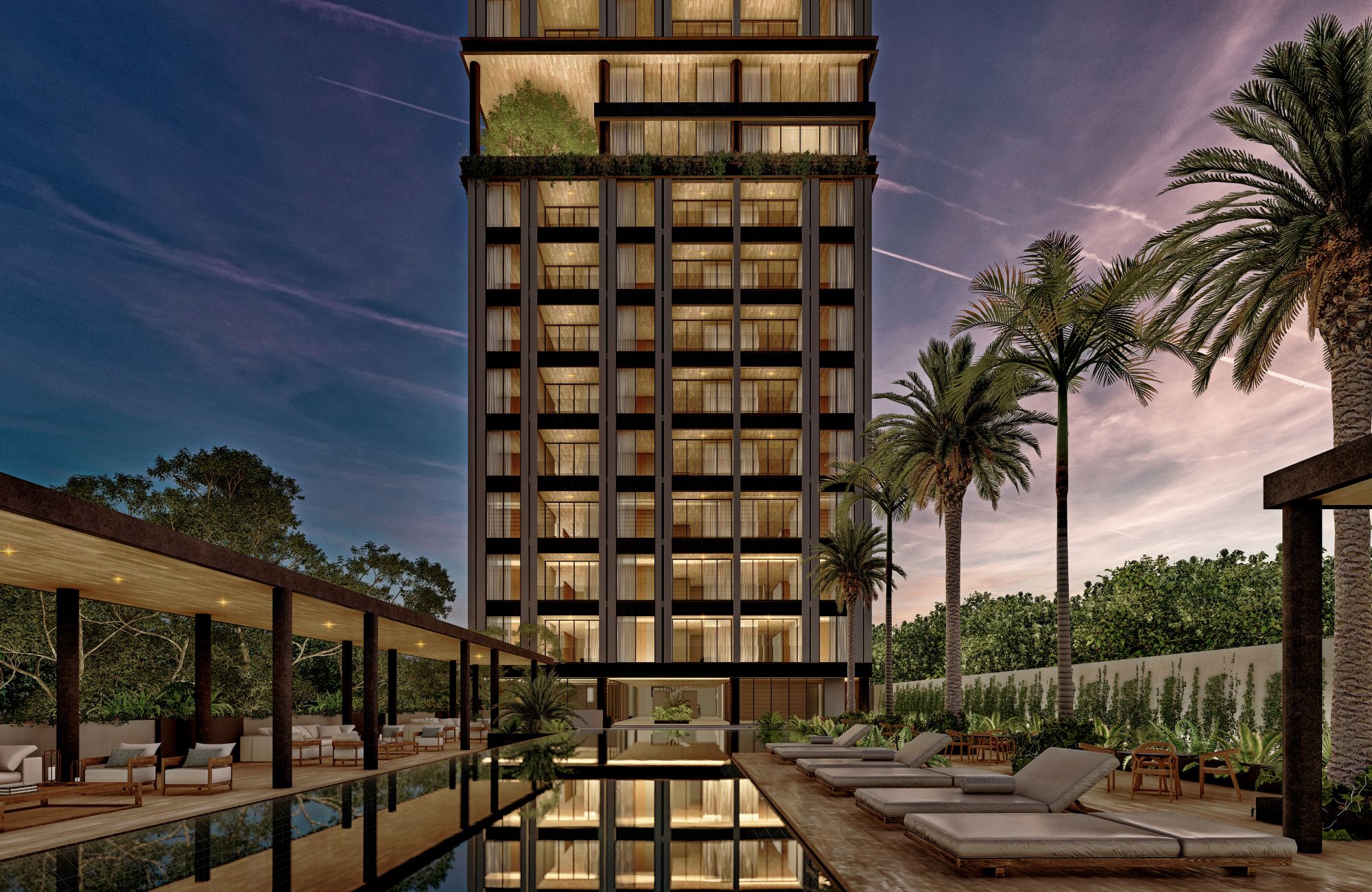 Apartment with rooftop pool, barbecue area, business center, concierge, in Villas La Hacienda for sale, Merida North Zone