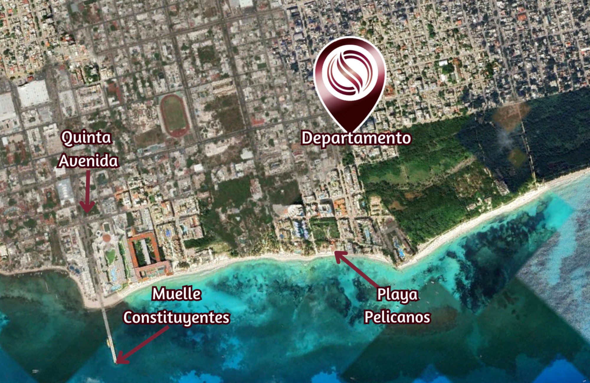 Apartment with pool, hammocks, outdoor cinema for sale Playa del Carmen