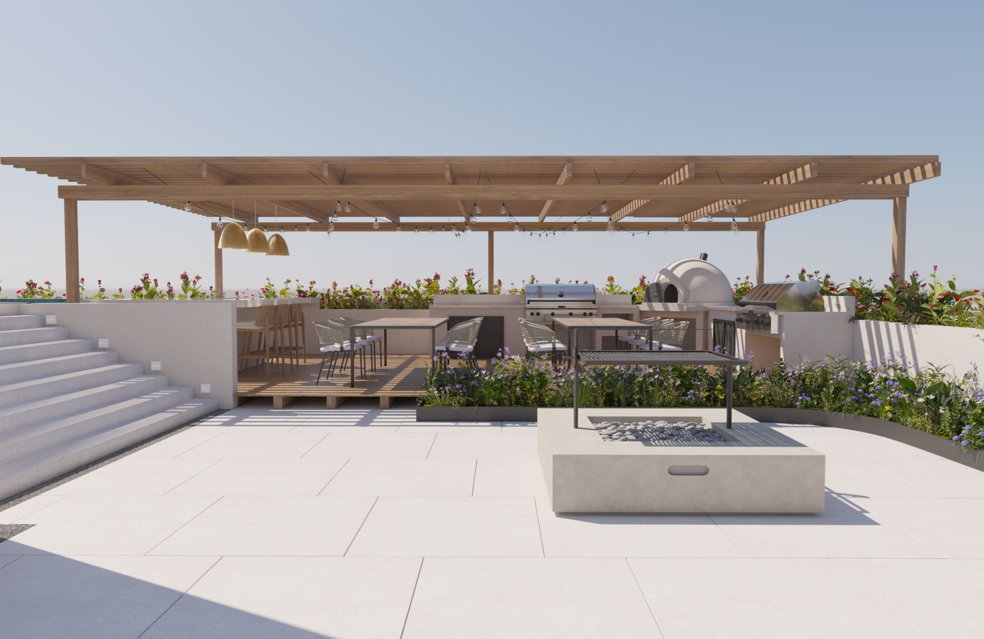 Apartment with pool, hammocks, outdoor cinema for sale Playa del Carmen