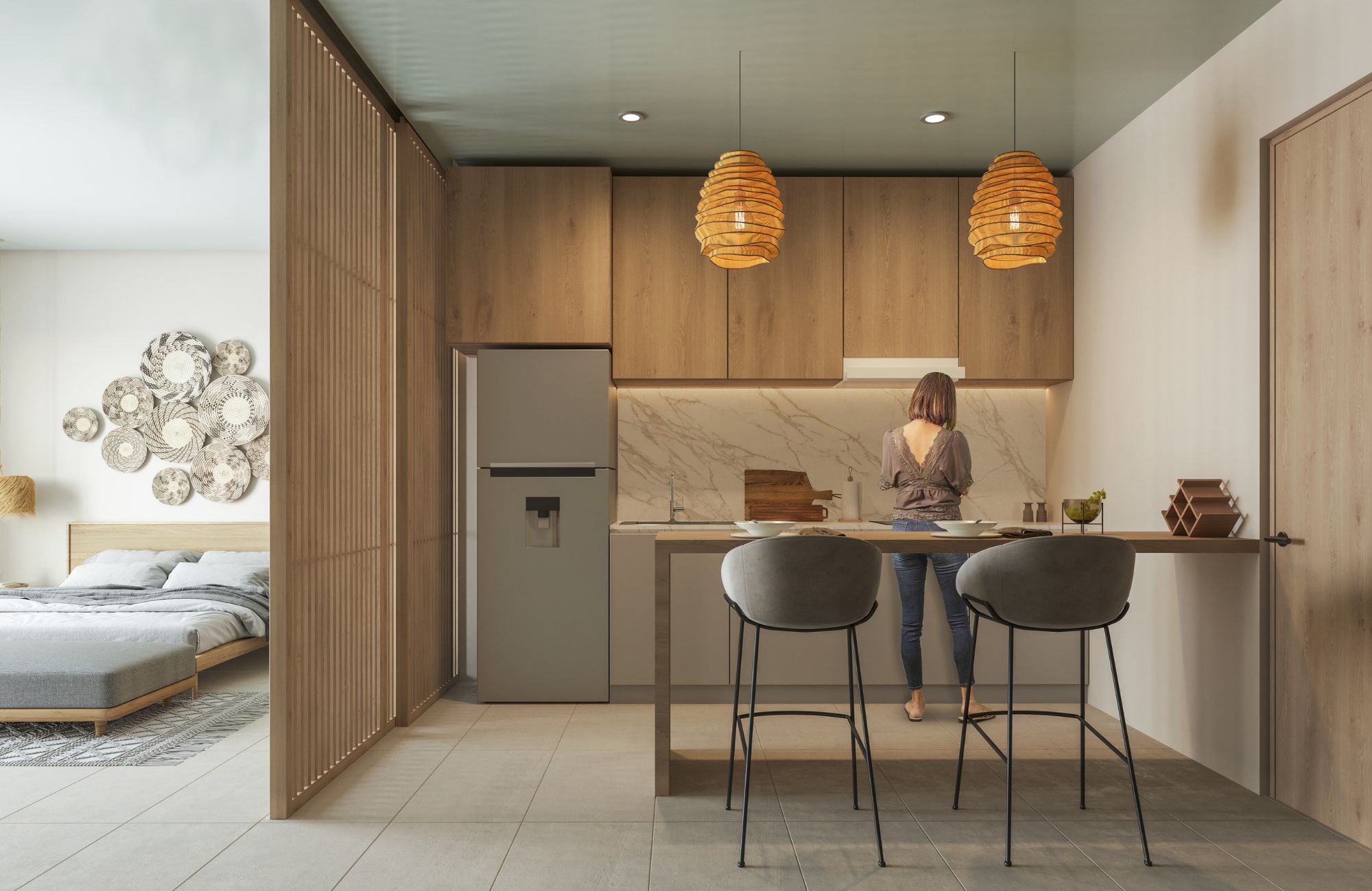 Apartment with pool, hammocks, outdoor cinema for sale Playa del Carmen