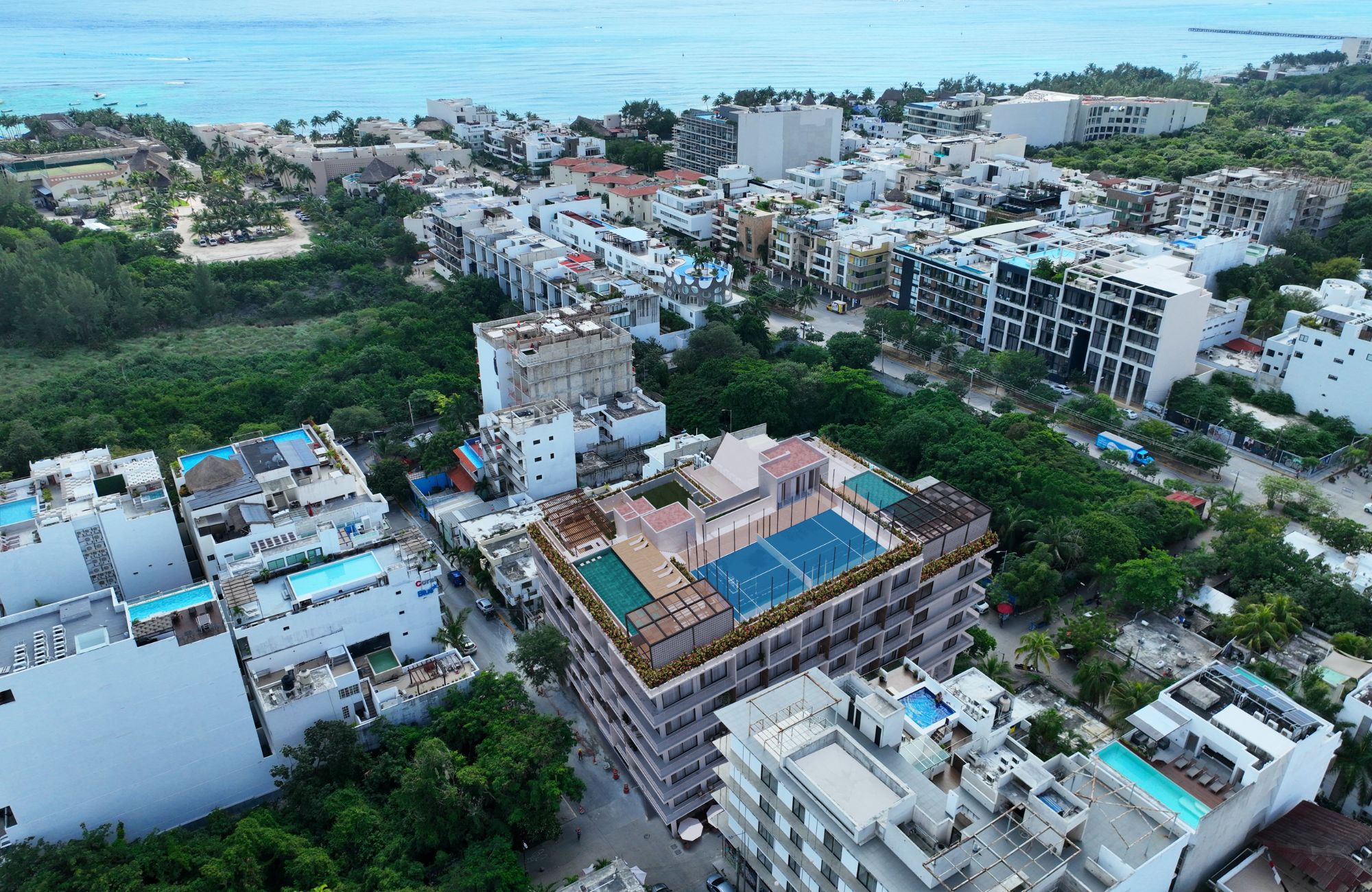 Apartment with pool, hammocks, outdoor cinema for sale Playa del Carmen