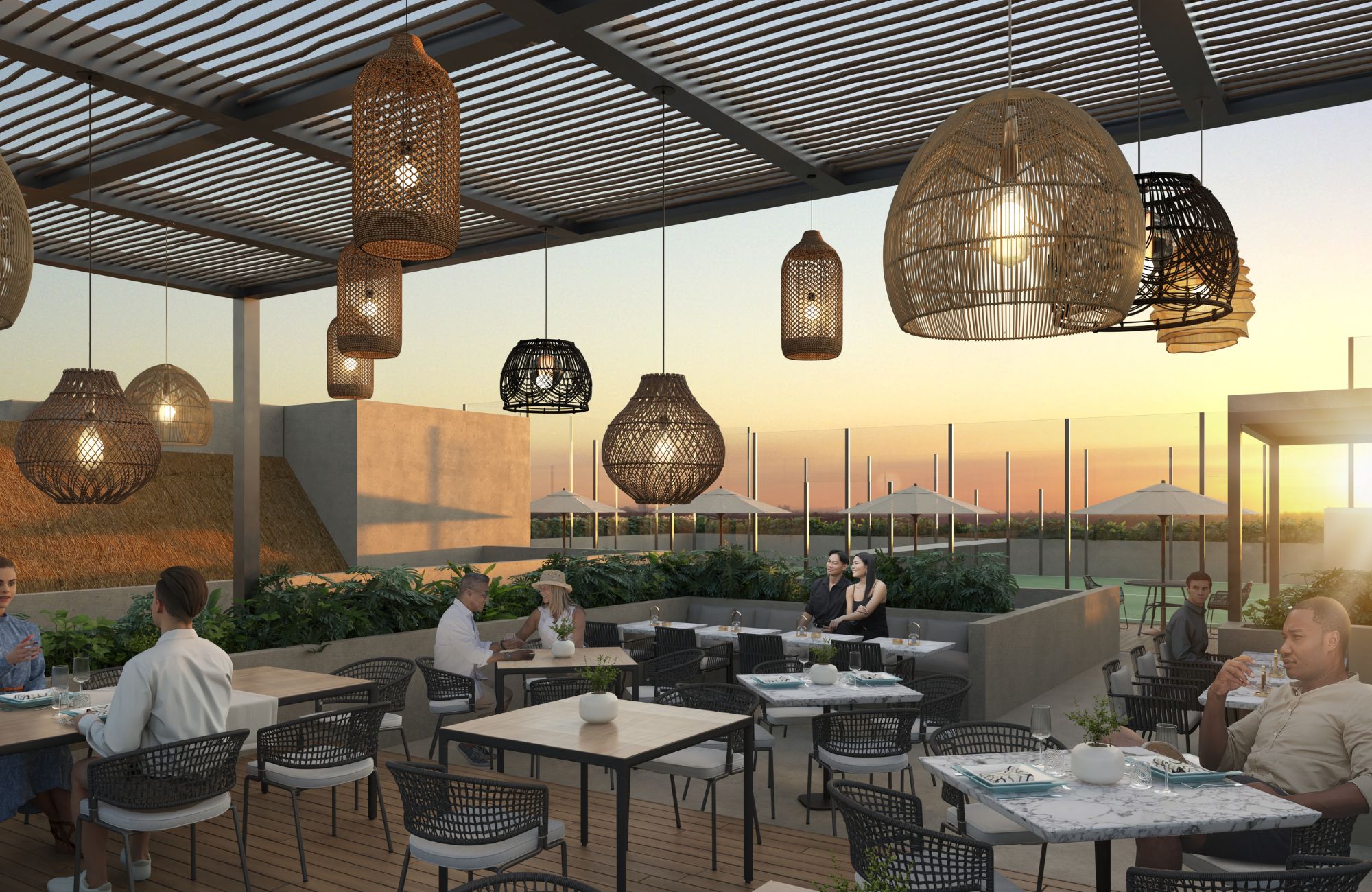 Apartment with pool, hammocks, outdoor cinema for sale Playa del Carmen