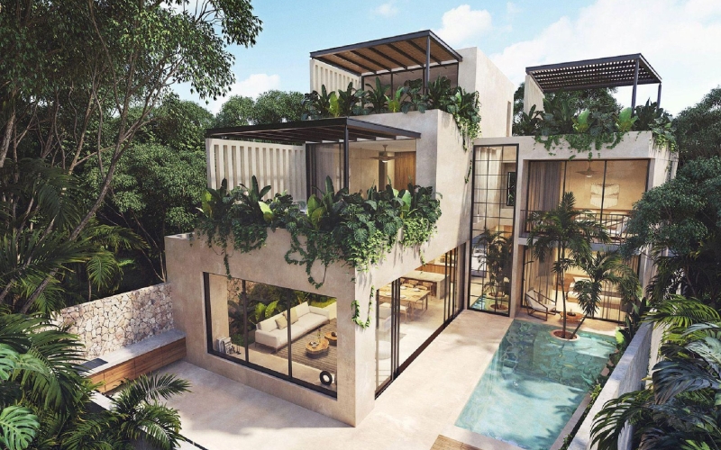 House in pre-sale, with 80 percent of construction completed, Valenia, Playa del Carmen