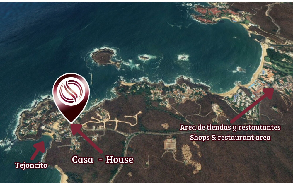 Ocean view villa, beach access, pool, for sale, Punta Santa Cruz, Huatulco.