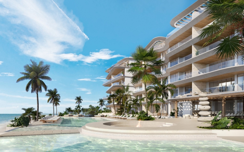 Oceanview Apartment with a spacious terrace for sale, Downtown, Isla Mujeres