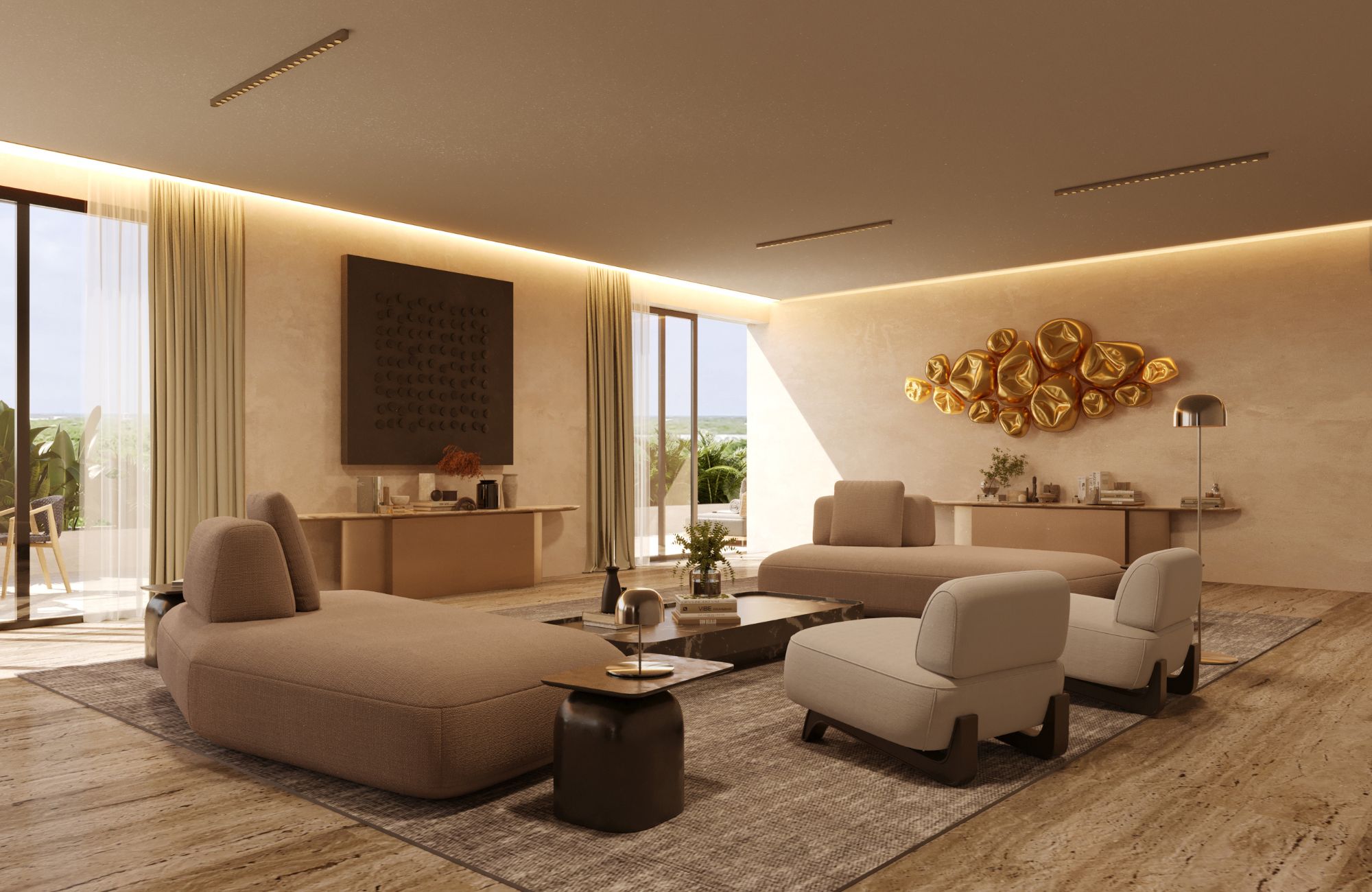 Oceanfront condominium with two terraces, pre-sale Playa del Carmen.