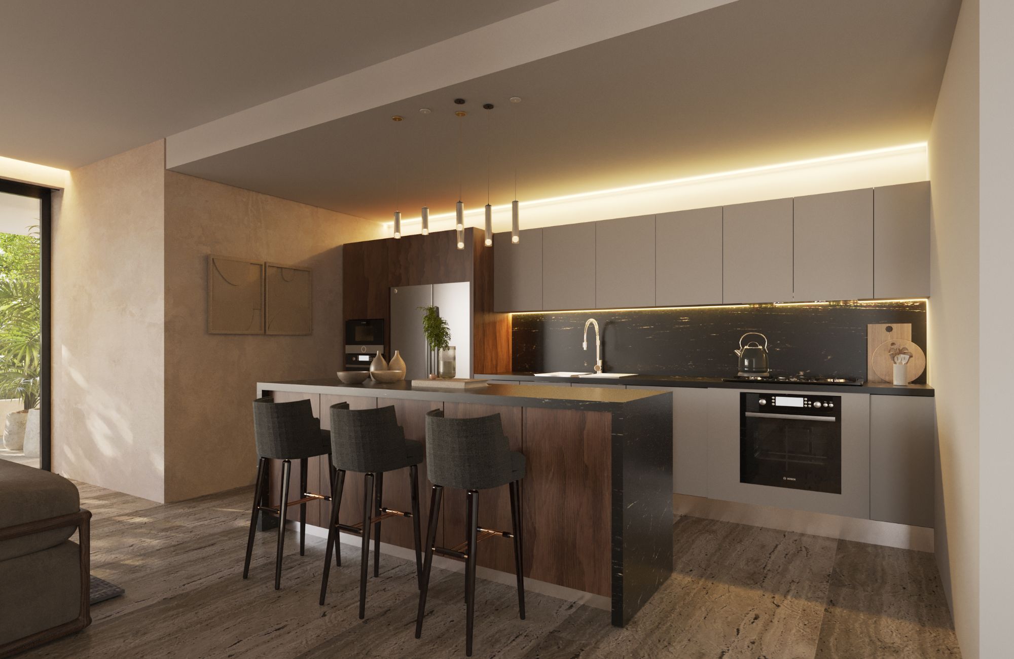 Oceanfront condominium with two terraces, pre-sale Playa del Carmen.