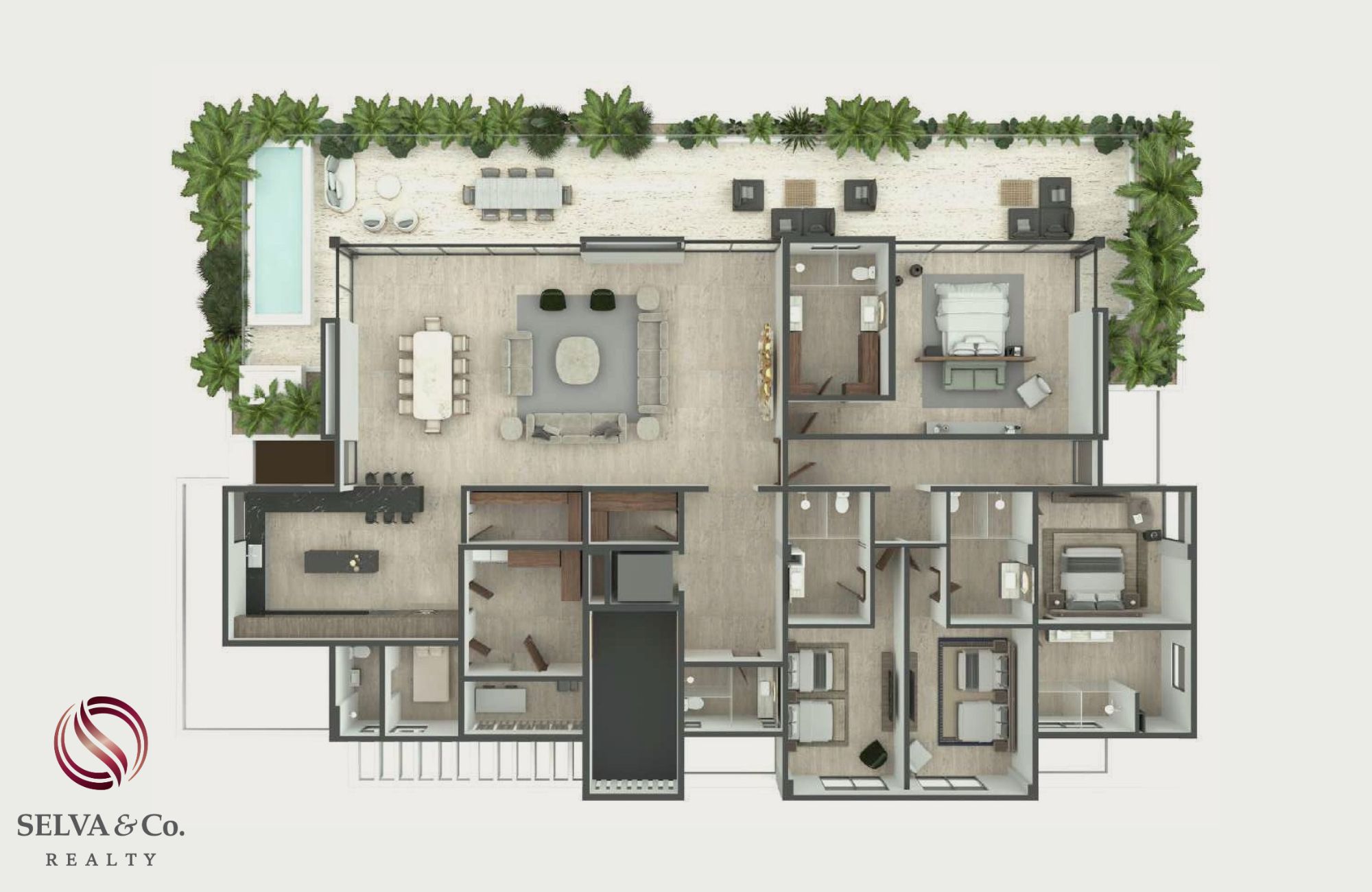 Oceanfront penthouse, with beach club, clubhouse and exclusive amenities in Corasol luxury residential, pre-construction in Playa del Carmen