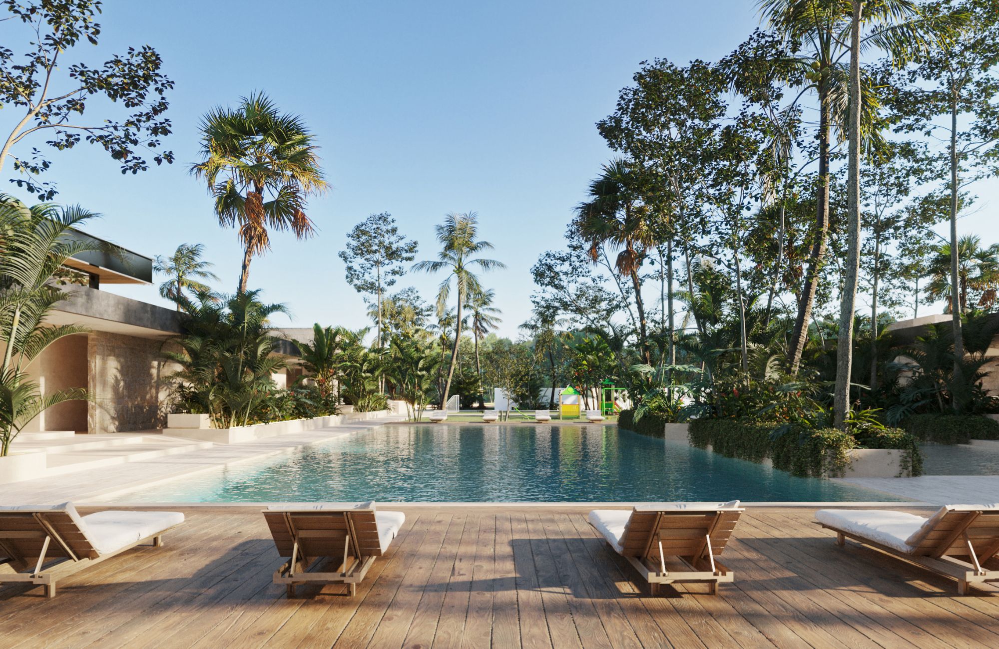 Single-family home lot for sale in Los Almendros Residential, Playa del Carmen.