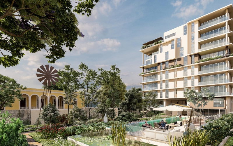 Modern Apartment in Restored Casona with Amenities for Sale, Downtown M&eacute;rida