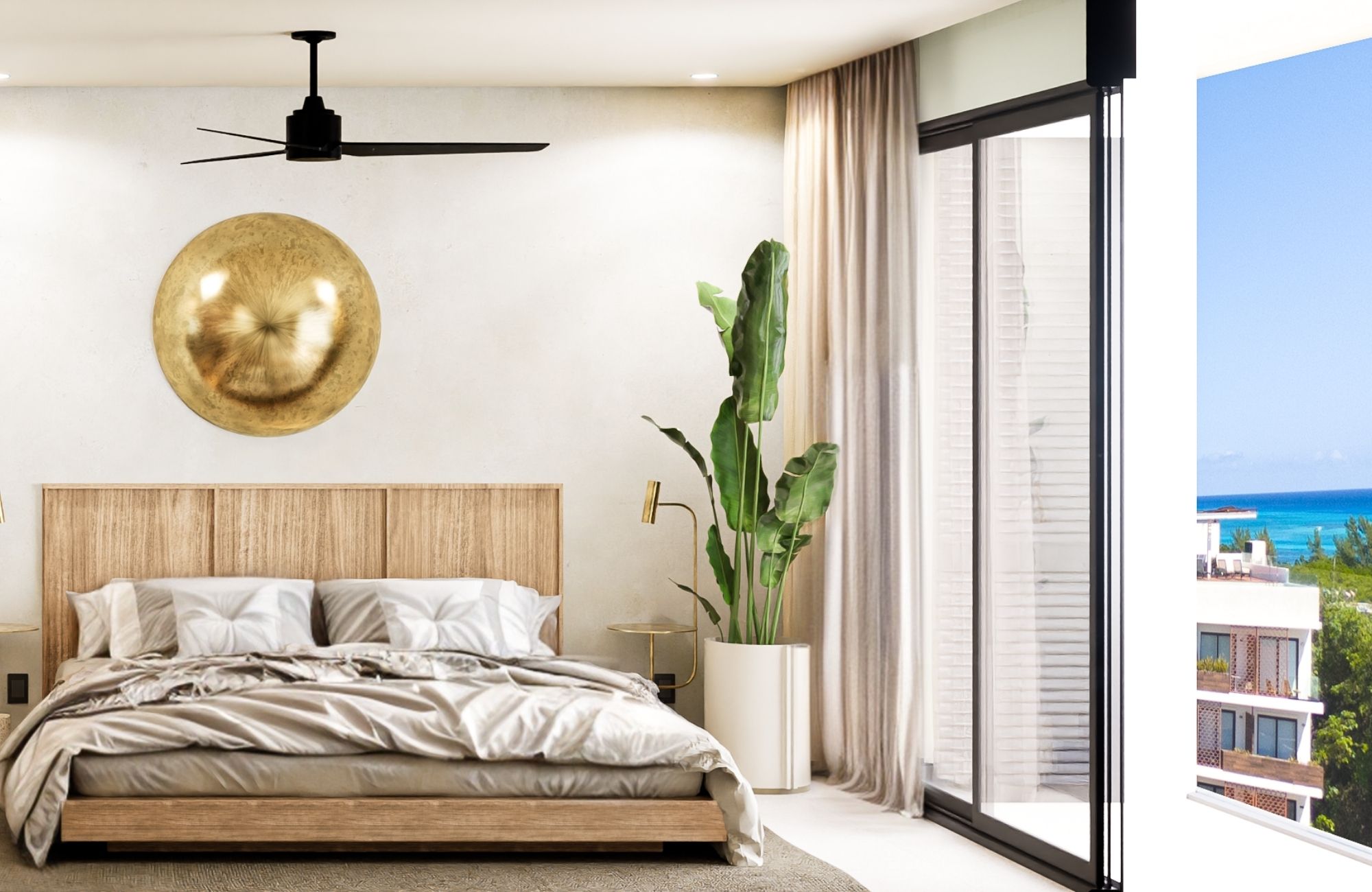 Ground floor condo with small garden, terrace with pool, jacuzzi, gym, coworking, concierge, pre-construction, for sale, Playa del Carmen.