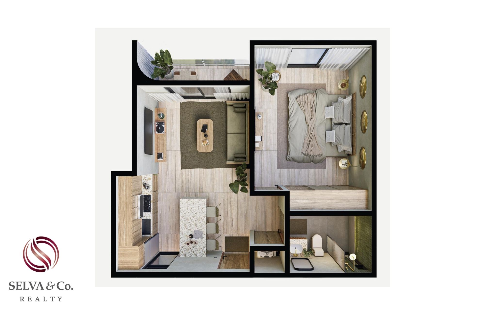 Condo with Lock-Off system and private terrace for sale, Downtown Playa del Carmen