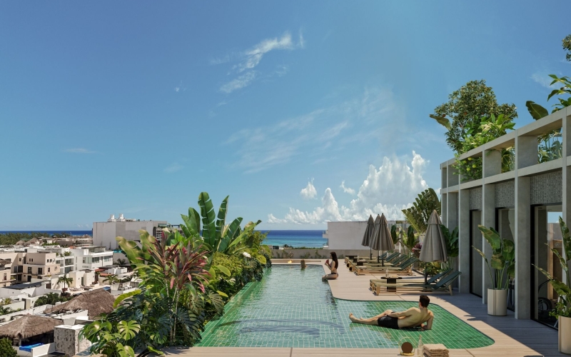 Condo with ocean view from rooftop for sale, Centro, Playa del Carmen