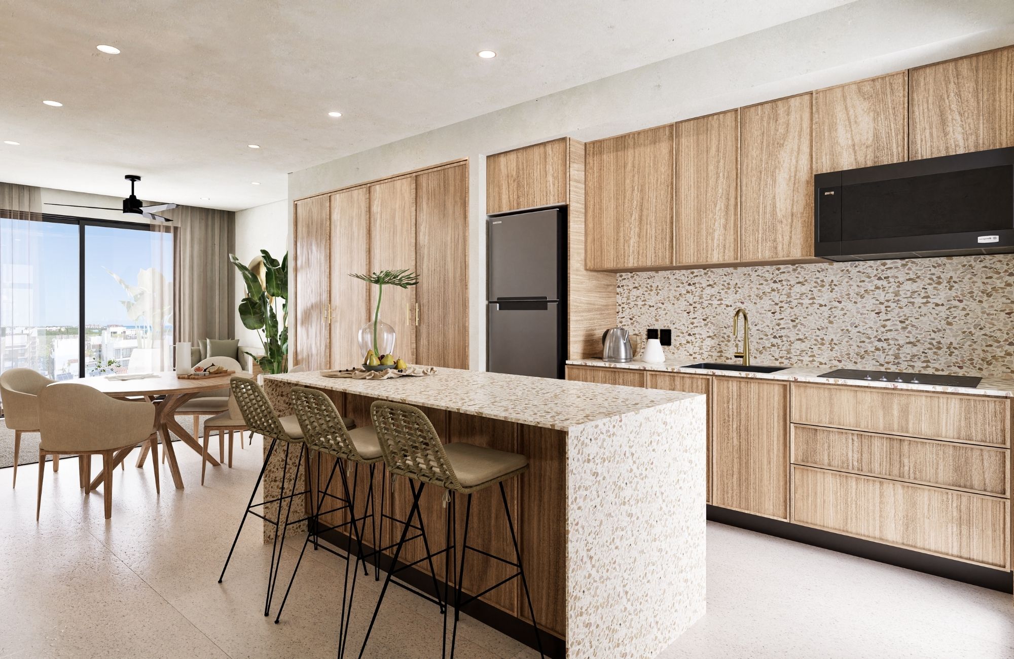 Double height apartment, luxury finishes, with beach club, golf course, more than 20 amenities, for sale, Corasol, Playa del Carmen, pre-con