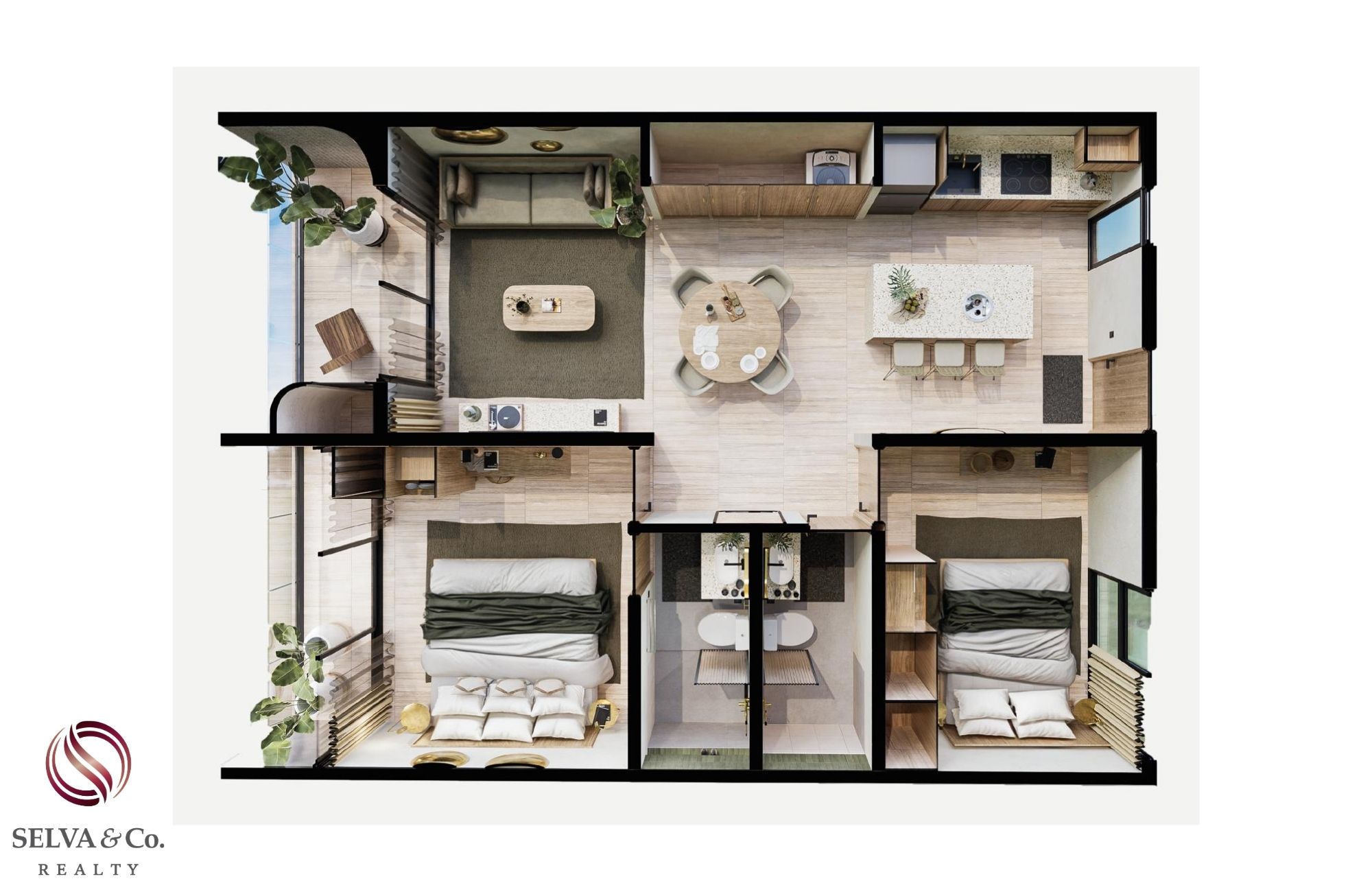 Double height apartment, luxury finishes, with beach club, golf course, more than 20 amenities, for sale, Corasol, Playa del Carmen, pre-con