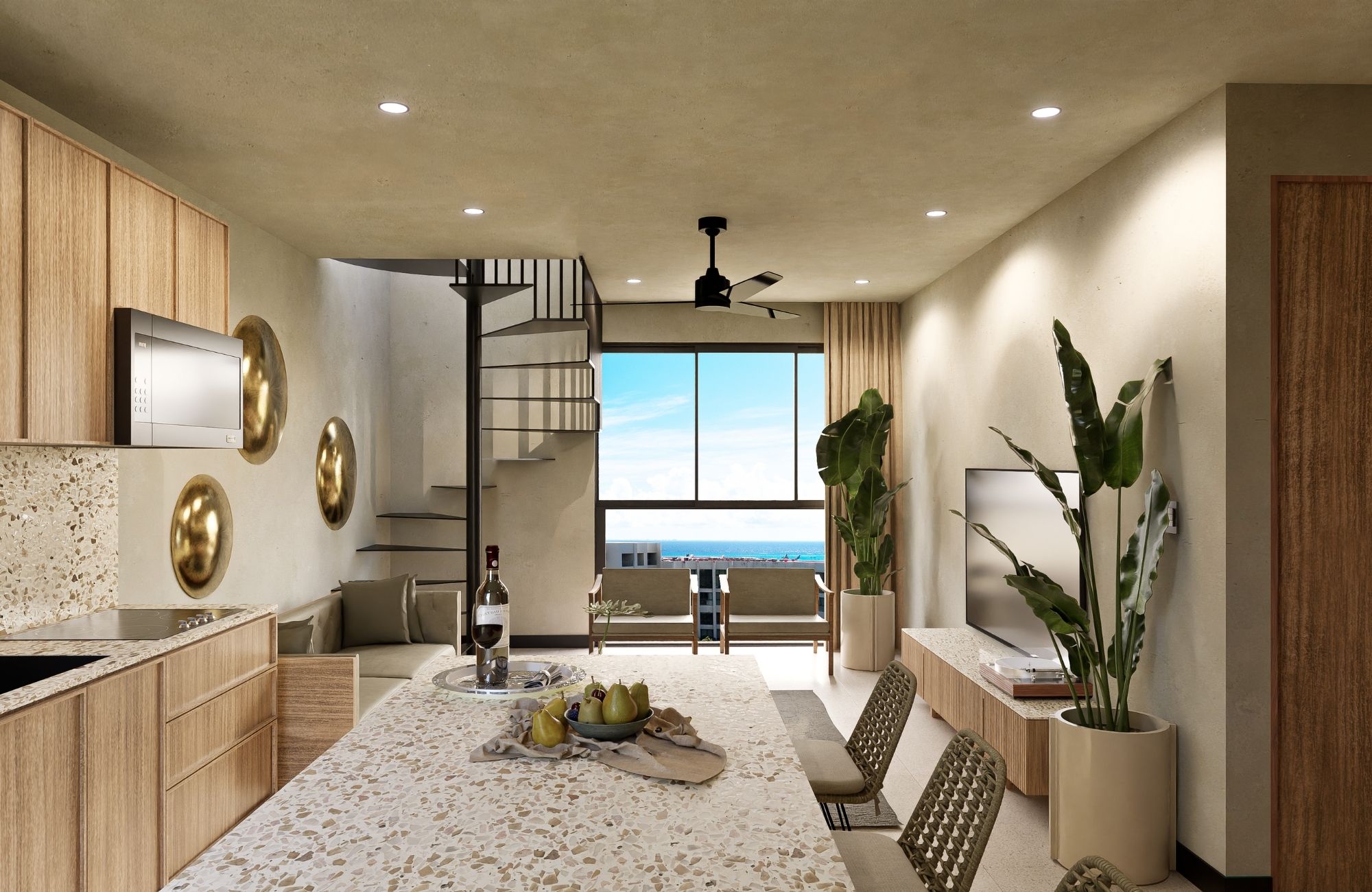 Loft with pool 500 meters to the besch, pre-construction, for sale, Playa del Carmen.