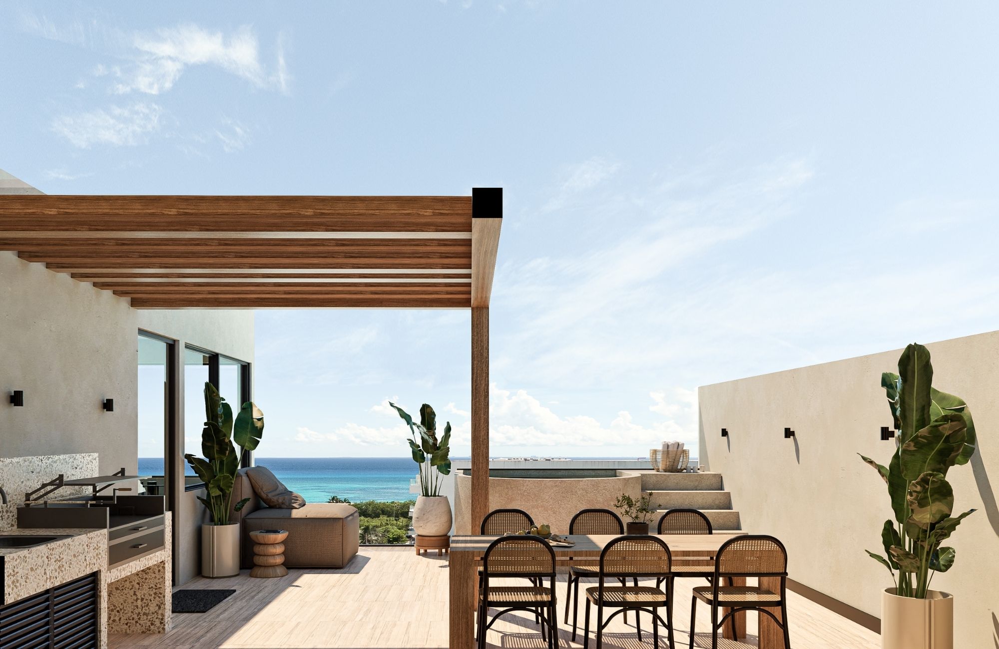 Loft with pool 500 meters to the besch, pre-construction, for sale, Playa del Carmen.