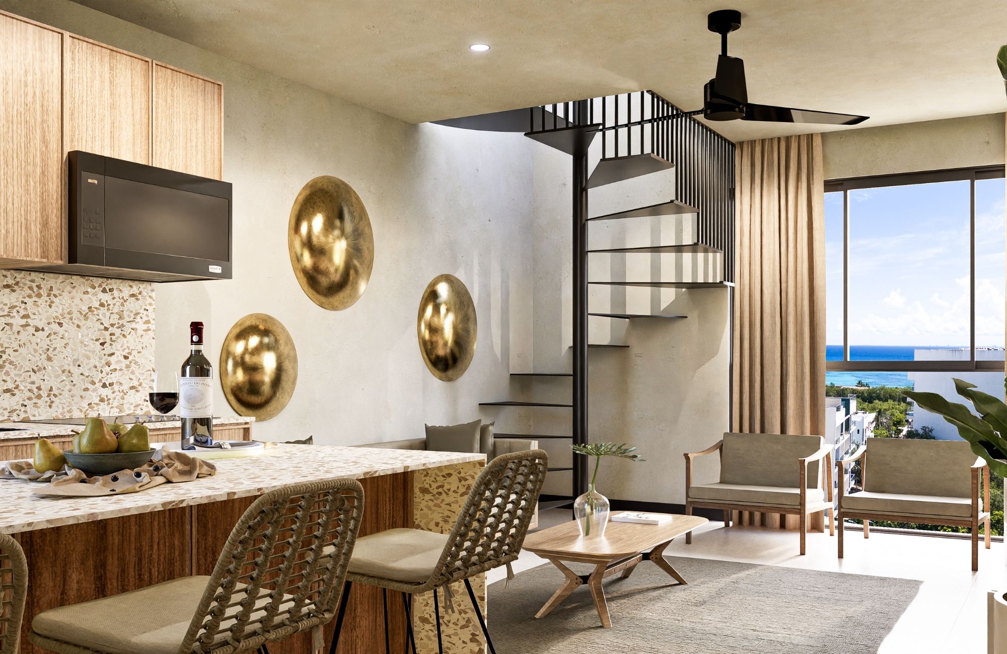 Loft with pool 500 meters to the besch, pre-construction, for sale, Playa del Carmen.