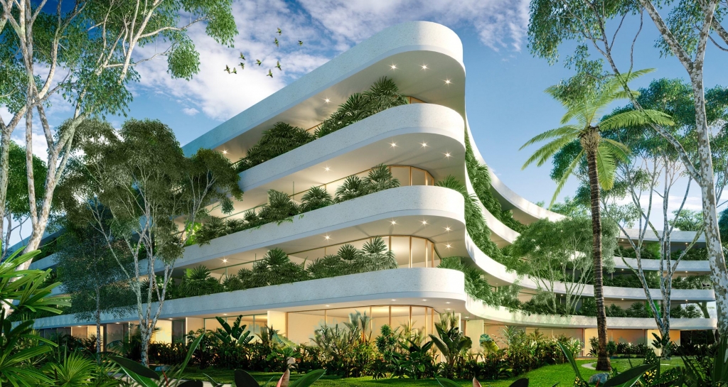 Departamento con alberca privada, roof top, asador, gimnasio, fogata, pre-construccion en venta Aldea Zama, Tulum.