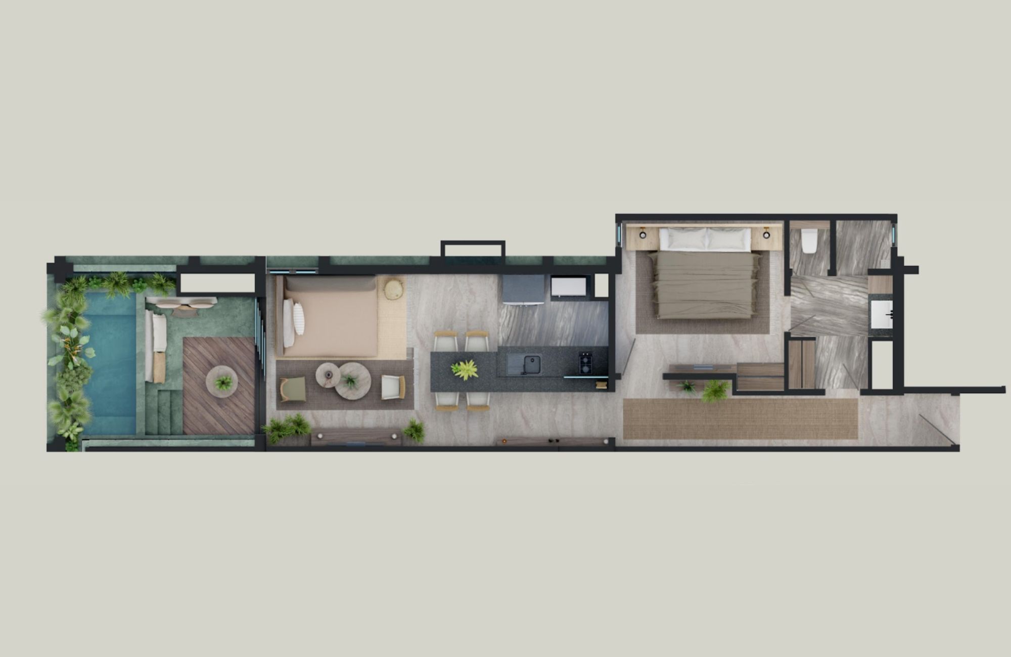 Condominio frente al mar con alberca privada y terraza, pre-construcci&oacute;n Tulum.