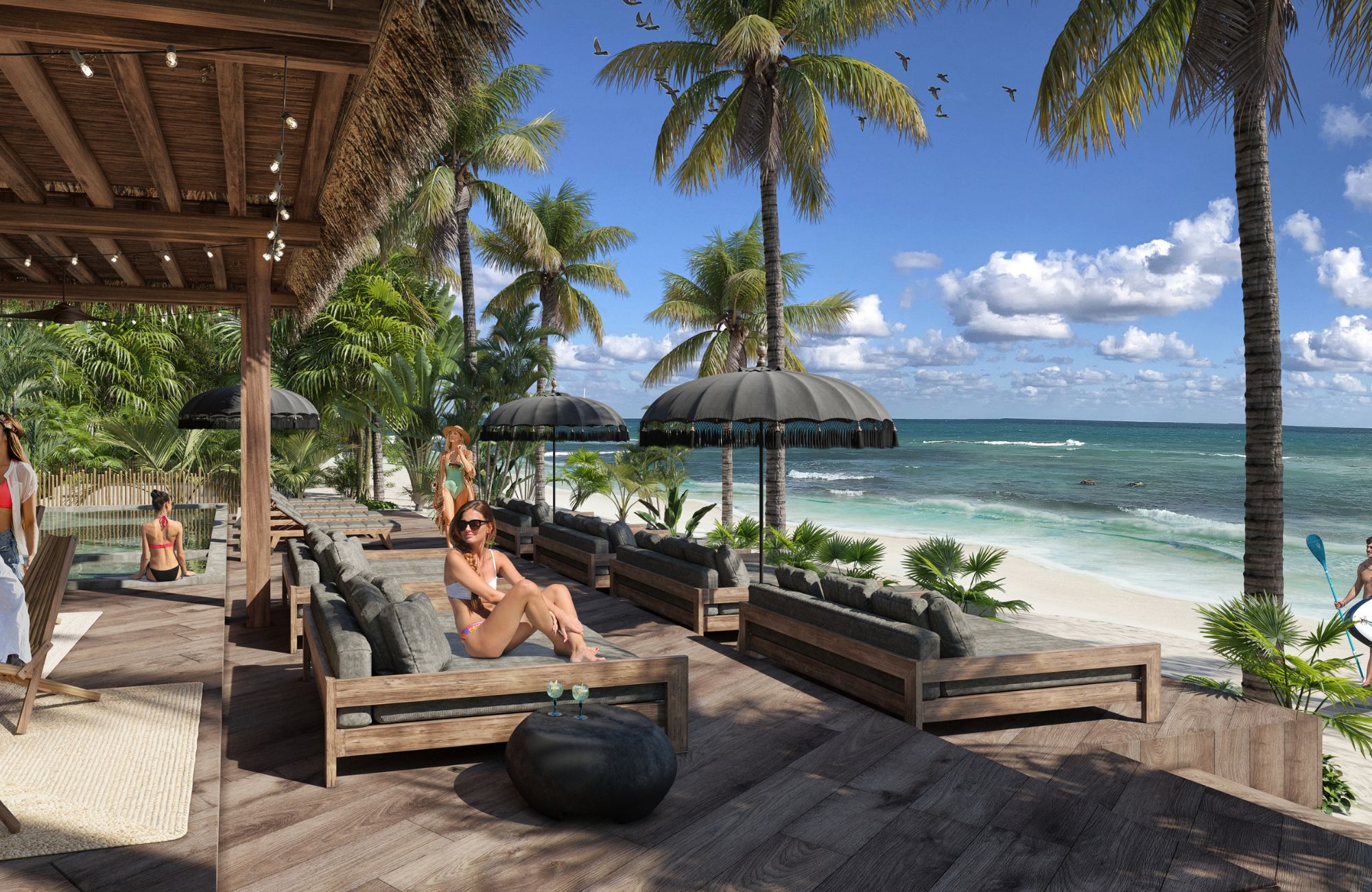 Condo with private terrace in every bedroom, beach club, for sale, Tankah Tulum