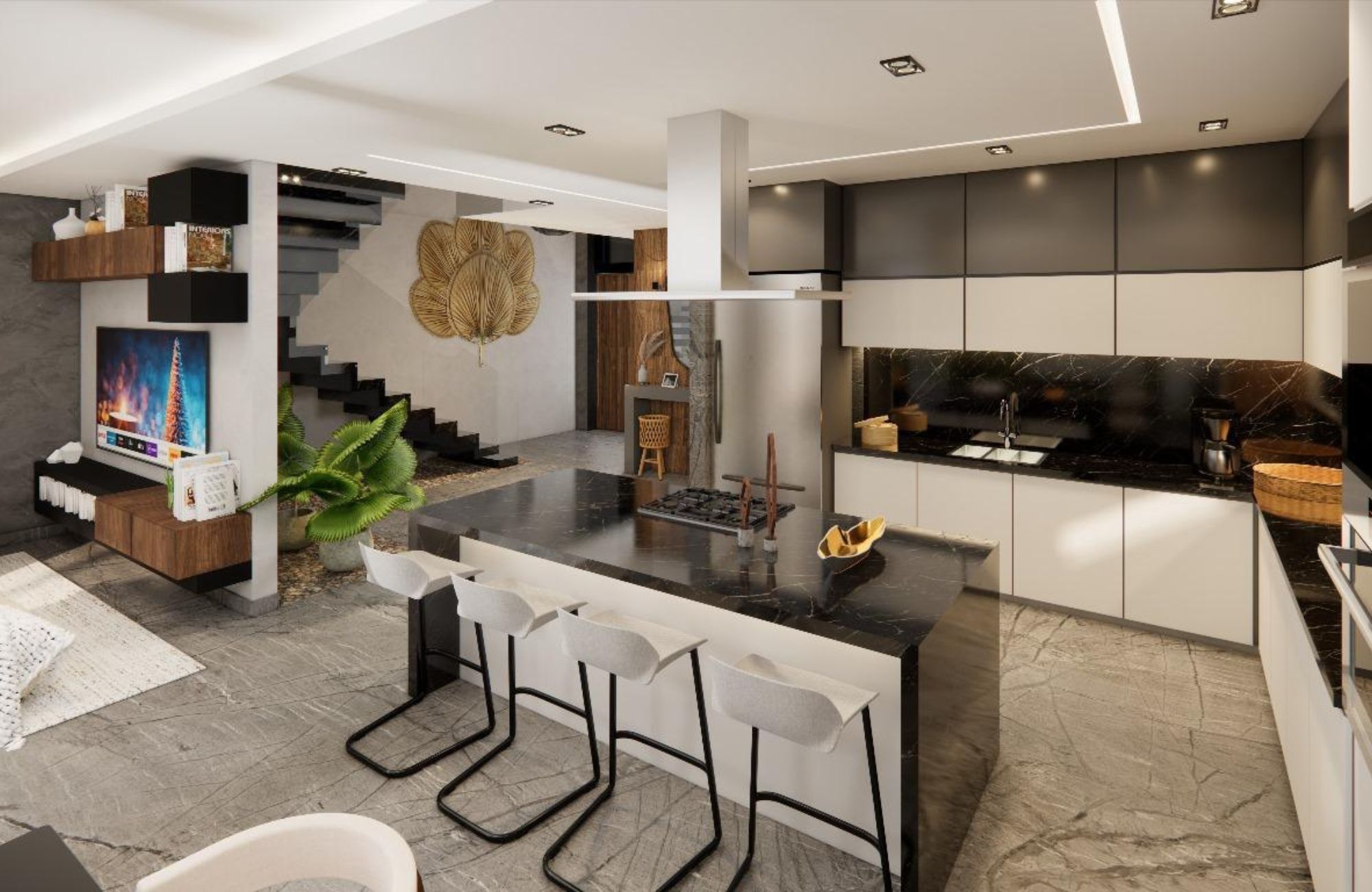 Casa de tres pisos, con alberca privada en venta, cumbres, Canc&uacute;n