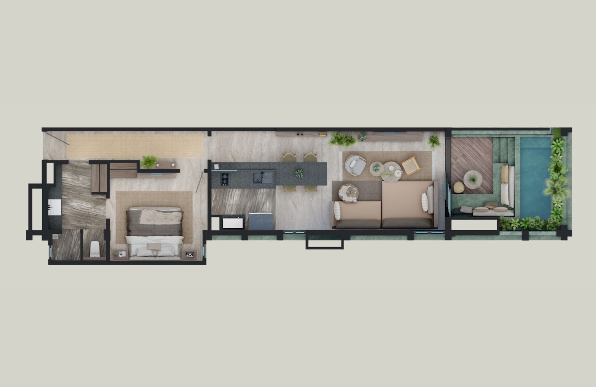 Condo with Terrace and Private Plunge Pool for Sale, Riviera Tulum, Tulum