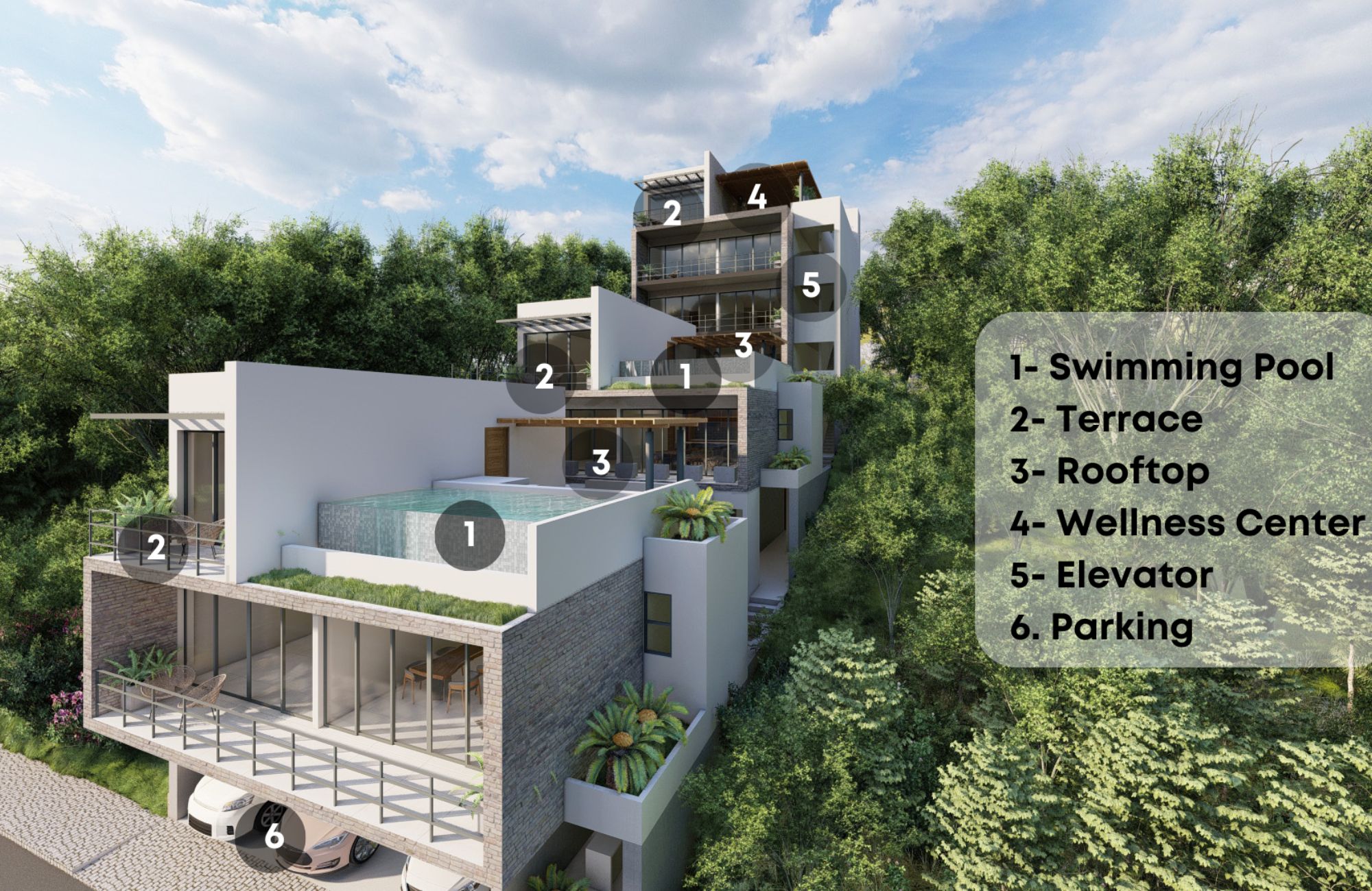 Apartment with 2 pools in common area, in pre-construction, for sale, Fifth Avenue, Huatulco.